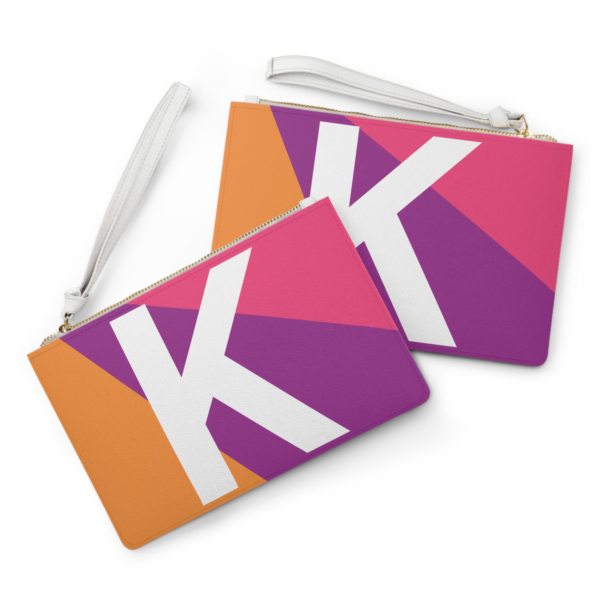 Monogram 'K' Colorblock Clutch Bag — Bold Geometric Wristlet for Everyday & Gifts