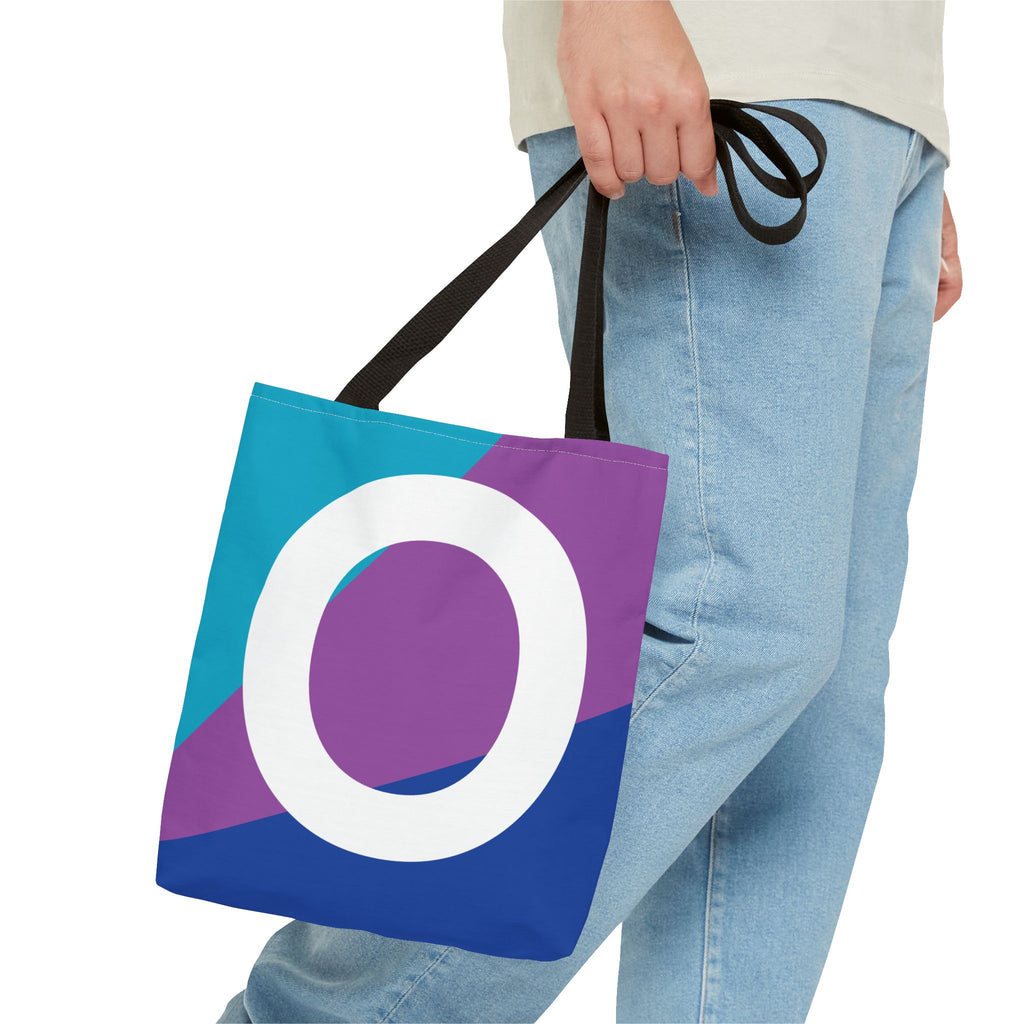 Monogram 'O' Colorblock Tote Bag — Personalized Initial O Shoulder Tote