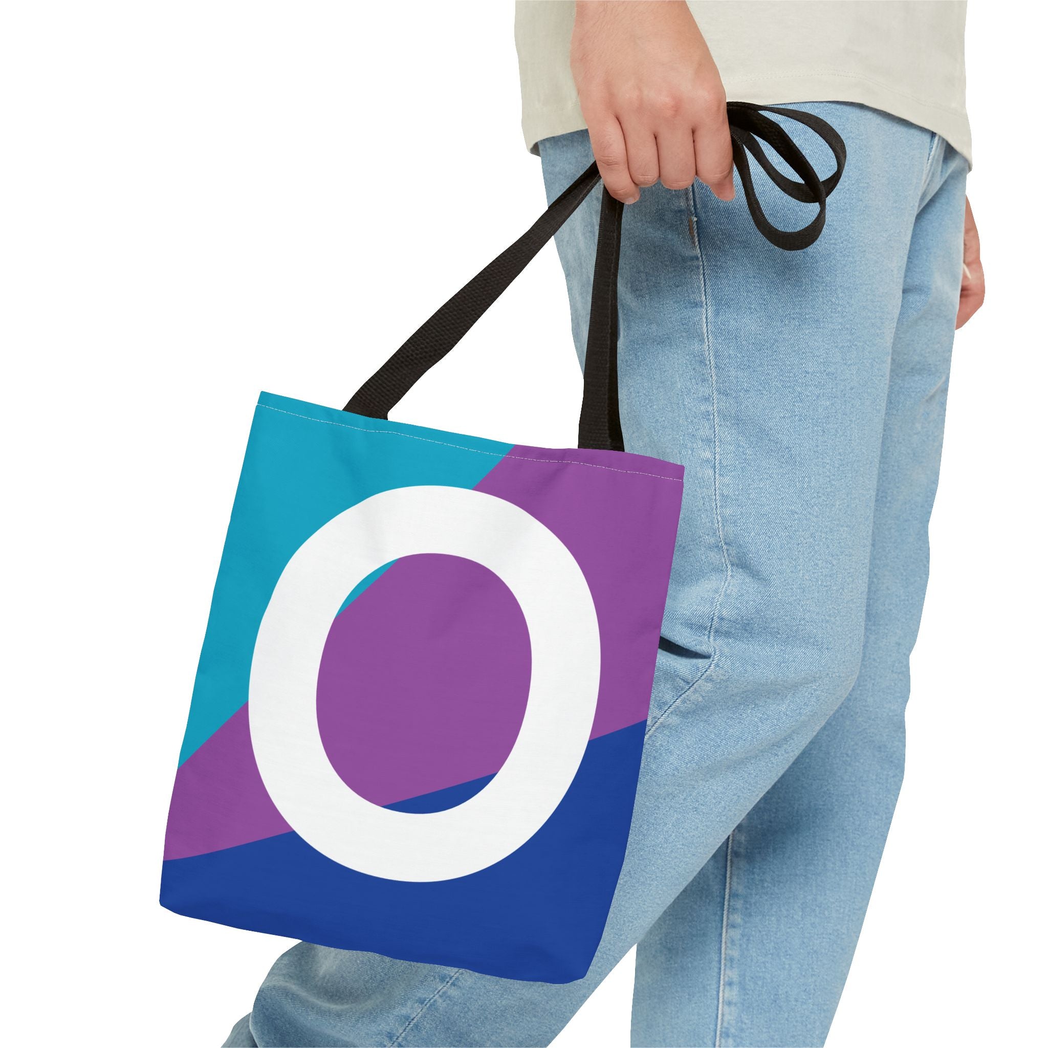 Monogram 'O' Colorblock Tote Bag — Personalized Initial O Shoulder Tote