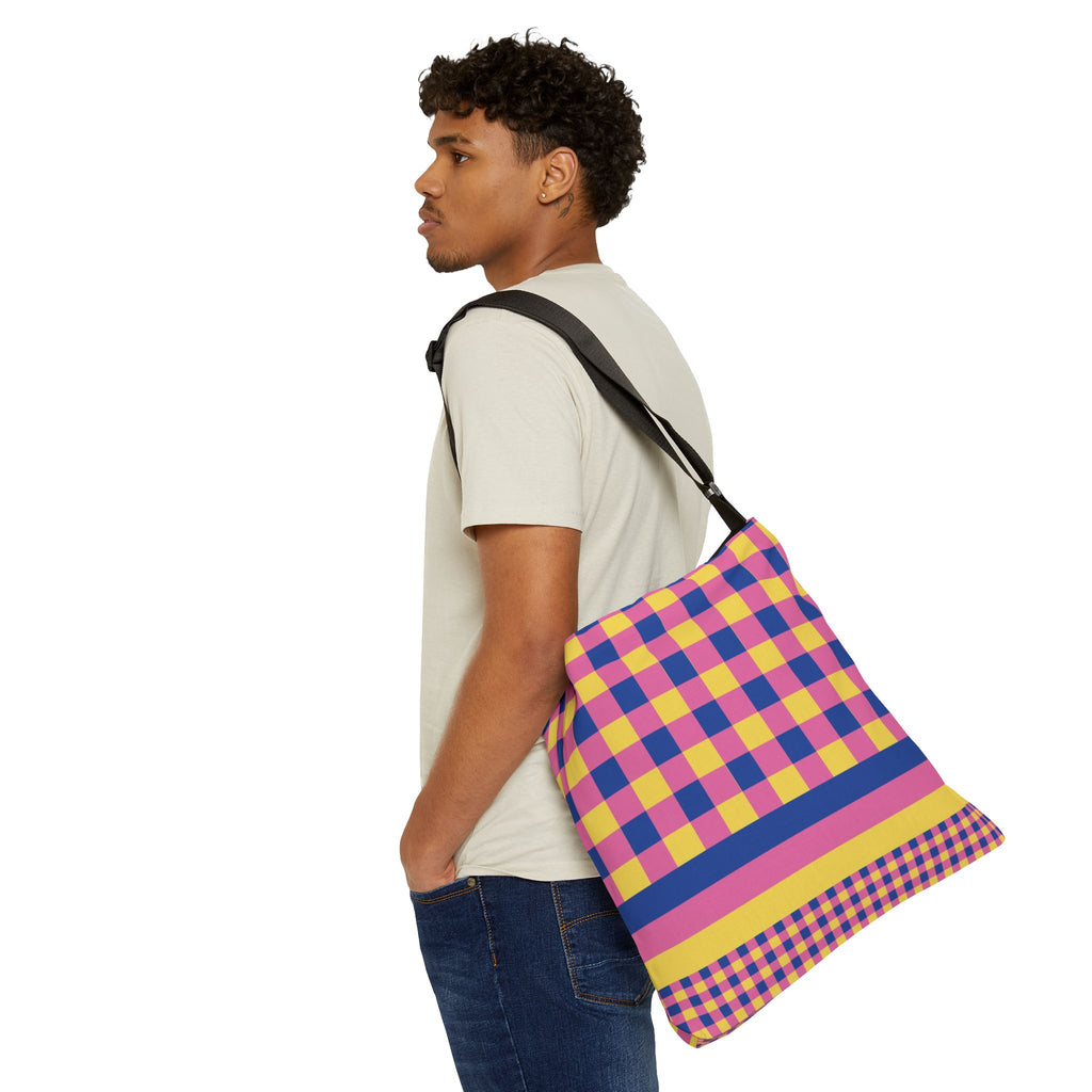 Colorblock Geometric Tote Bag