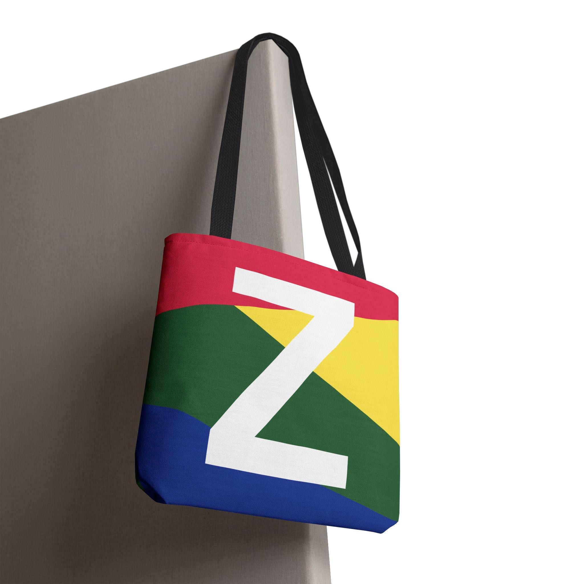 Monogram 'Z' Colorblock Tote Bag — Personalized Initial Z Shoulder Tote