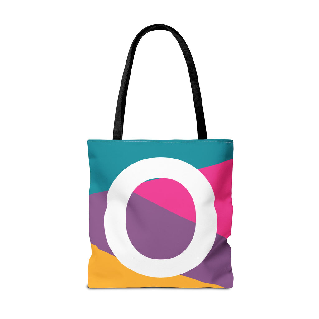 Monogram 'O' Colorblock Tote Bag — Personalized Initial O Shoulder Tote