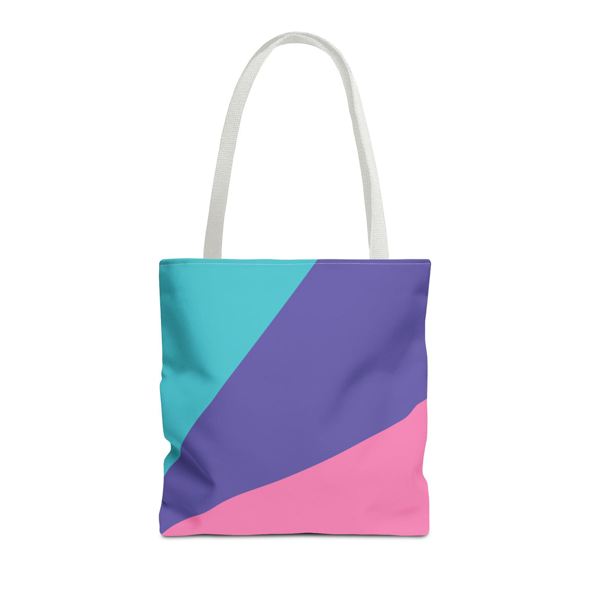 Retro 80s & 90s Inspired Color Block Tote Bag | Stylish Everyday Canvas Shoulder Bag