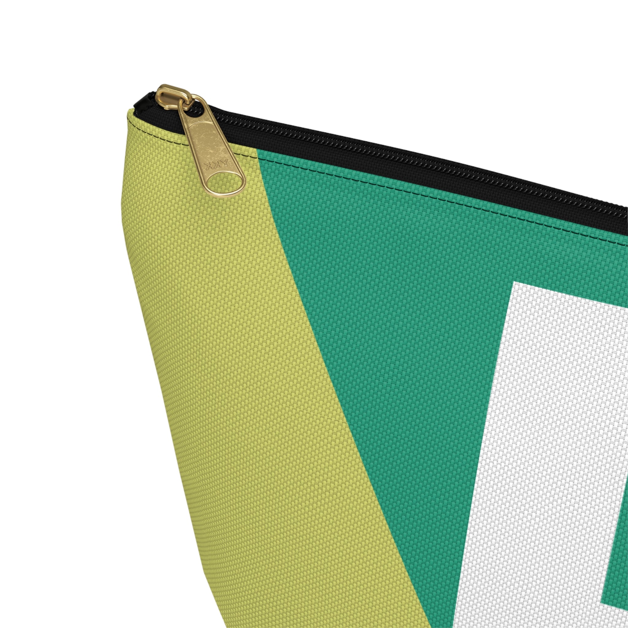 Initials Colorblock Accessory Pouch — Monogram F T-Bottom Cosmetic Bag