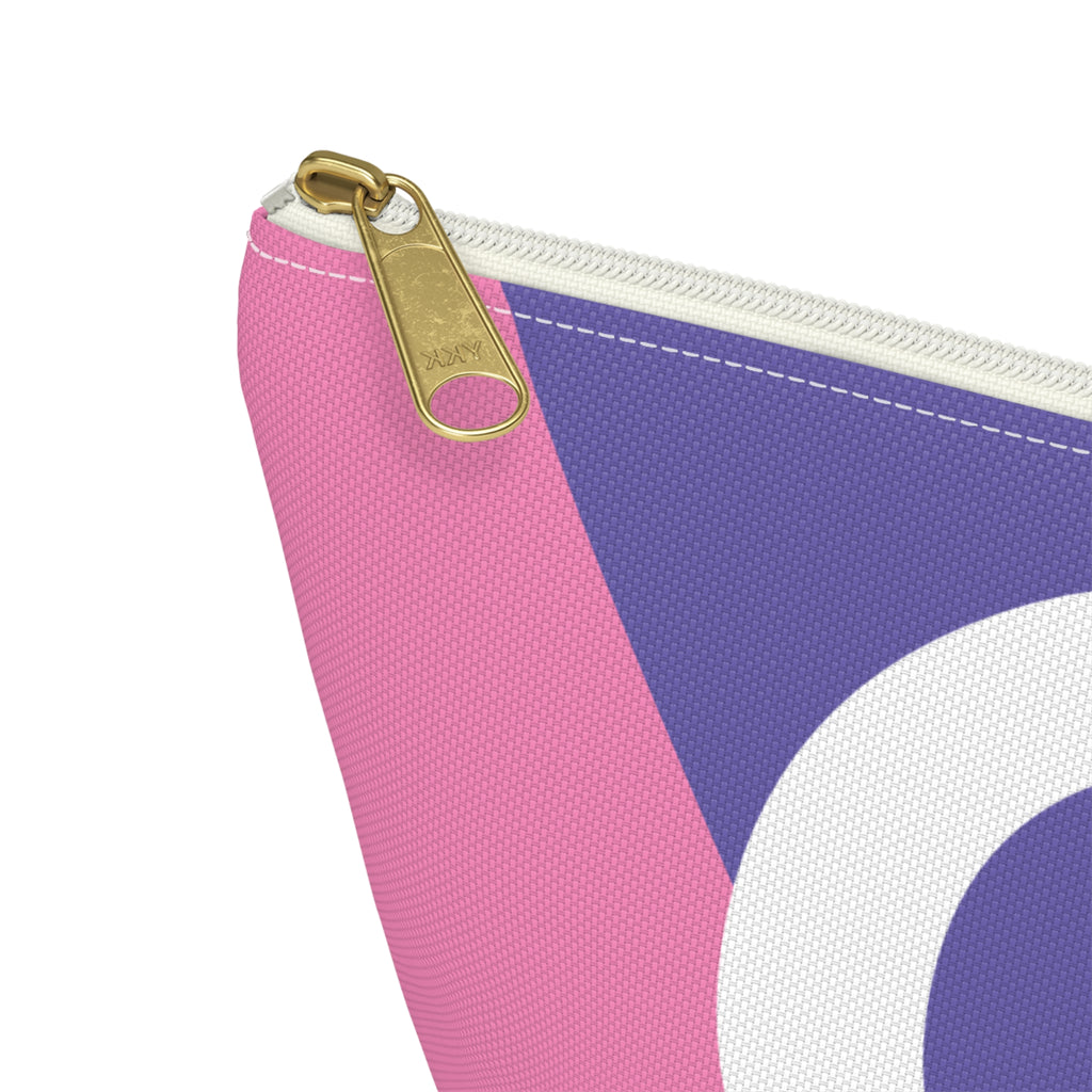Initials Colorblock Accessory Pouch — Monogram C T-Bottom Cosmetic Bag