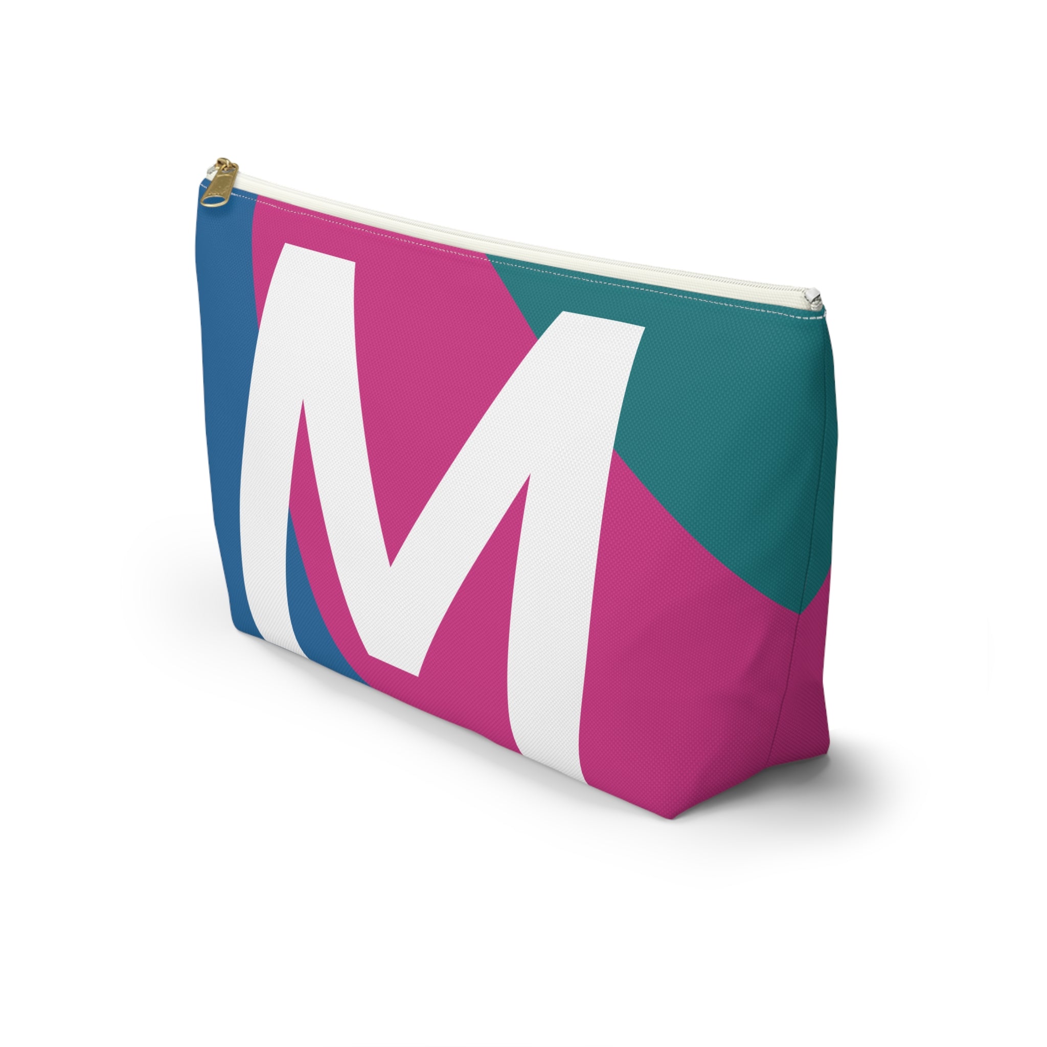 Initials Colorblock Accessory Pouch — Monogram M T-Bottom Cosmetic Bag