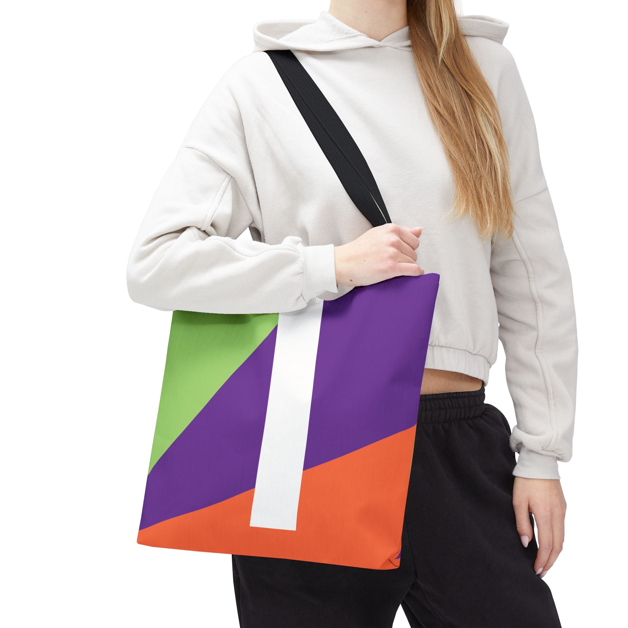 Monogram 'I' Colorblock Tote Bag — Personalized Initial I Shoulder Tote