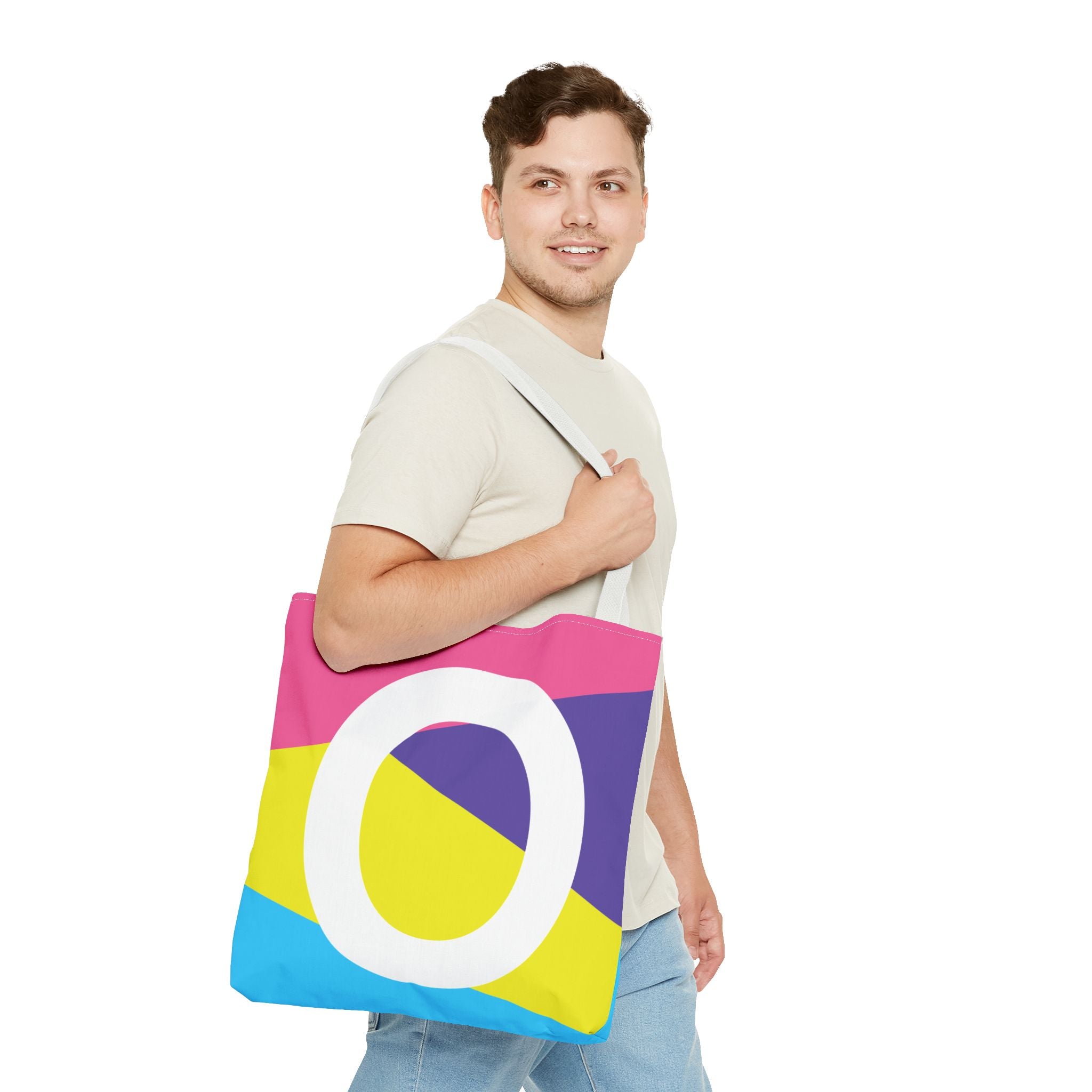 Monogram 'O' Colorblock Tote Bag — Personalized Initial O Shoulder Tote