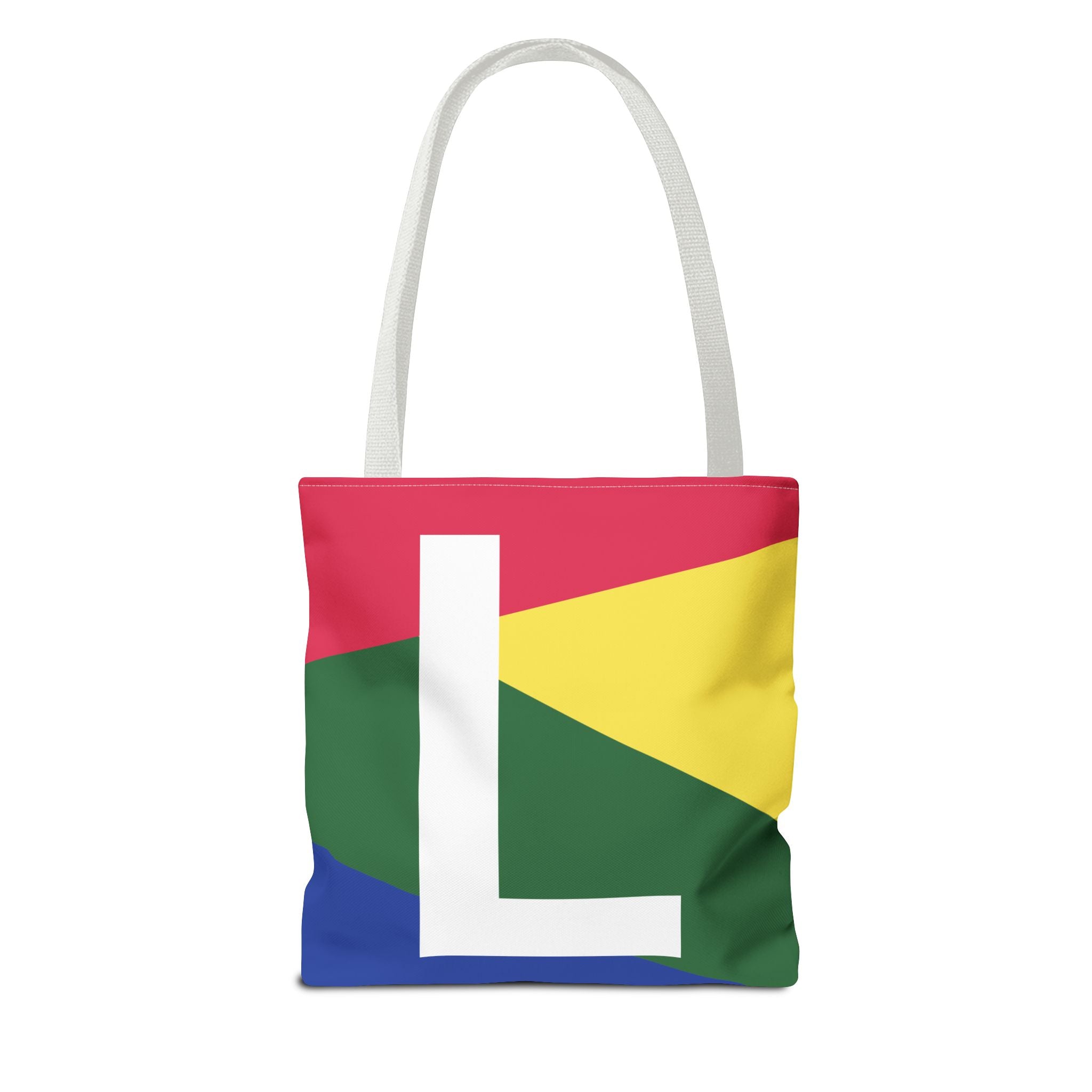 Monogram 'L' Colorblock Tote Bag — Personalized Initial L Shoulder Tote