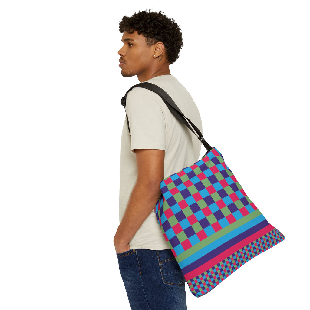 Colorblock Geometric Tote Bag