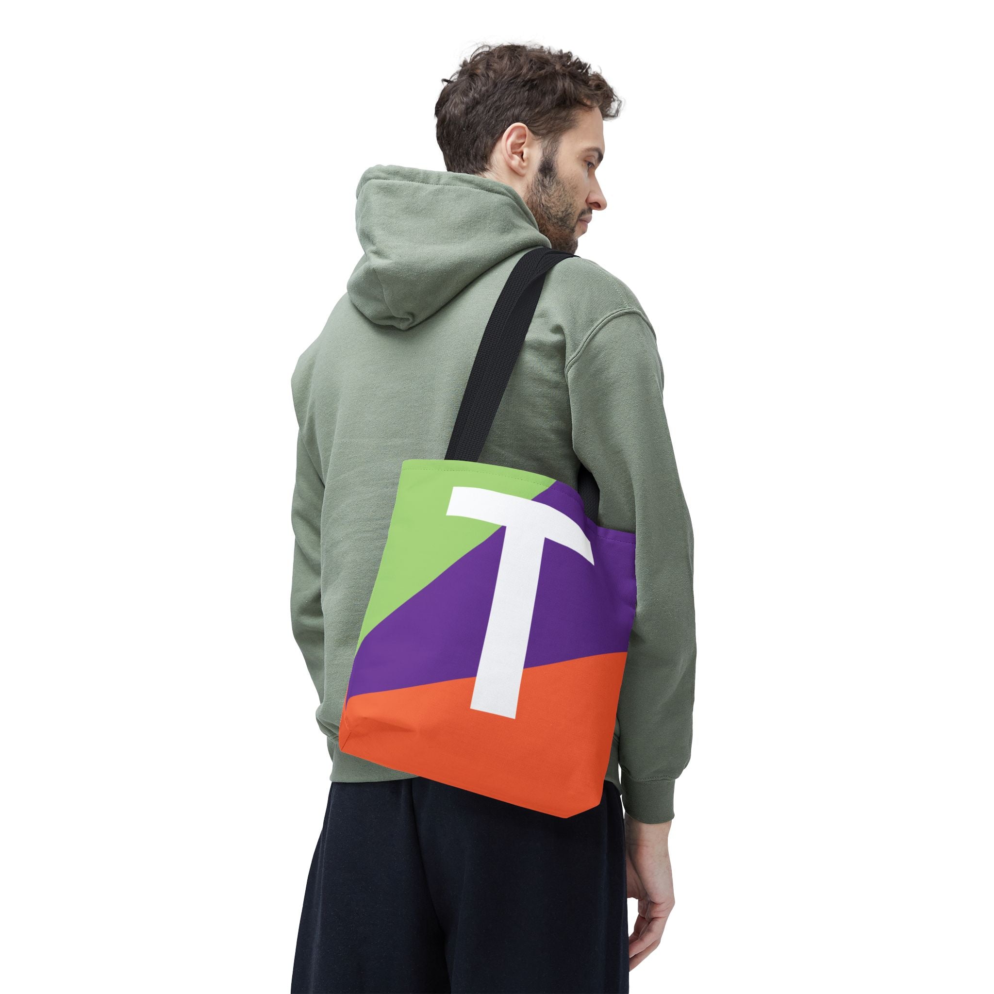 Monogram 'T' Colorblock Tote Bag — Personalized Initial T Shoulder Tote