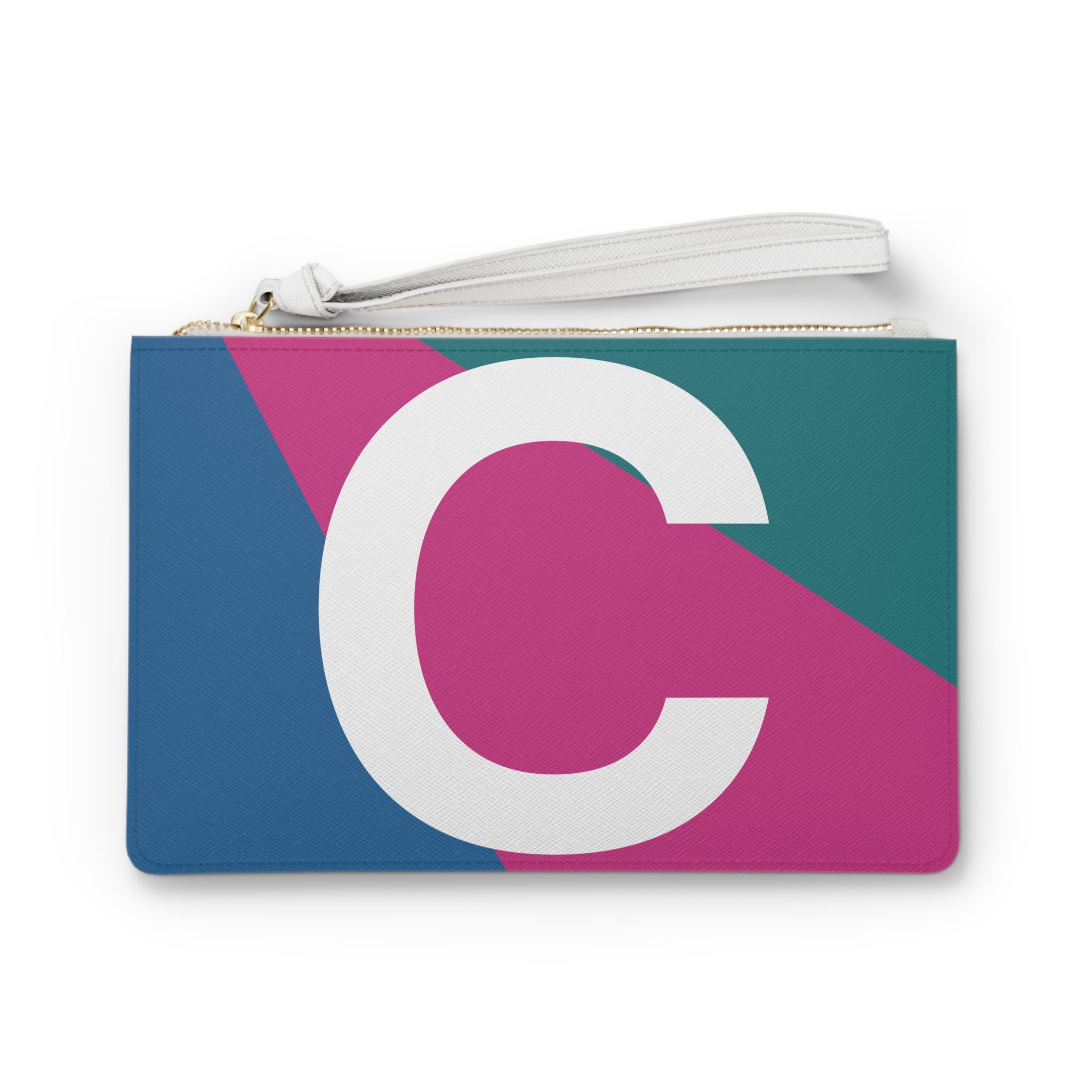 Monogram 'C' Colorblock Clutch Bag — Bold Geometric Wristlet for Everyday & Gifts