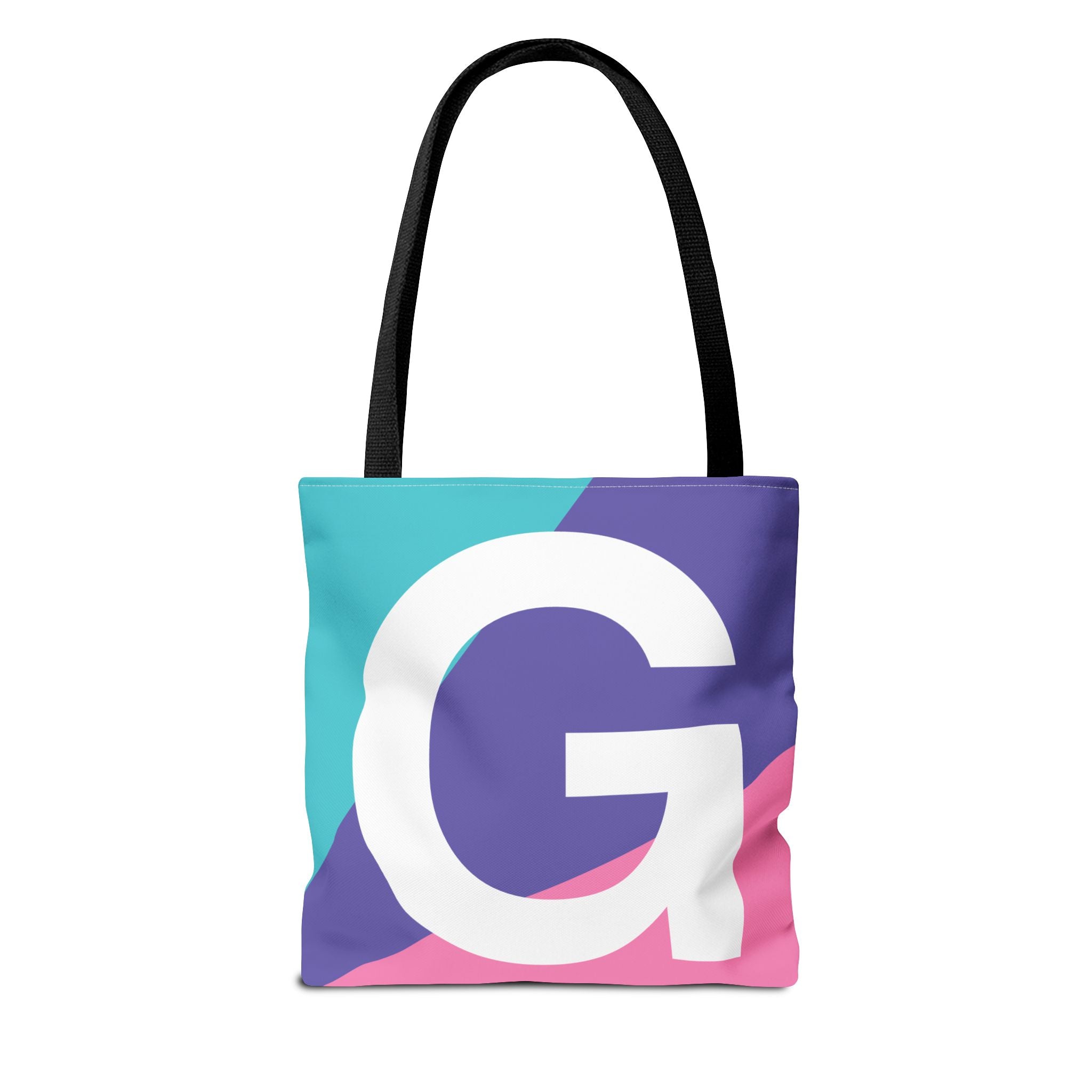 Monogram 'G' Colorblock Tote Bag — Personalized Initial G Shoulder Tote