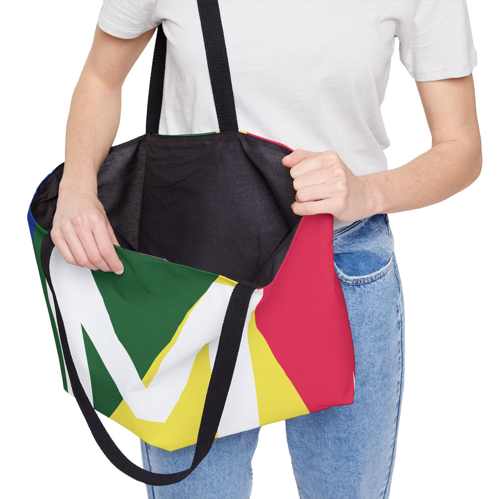 Personalized 'M' Colorblock Tote Bag — Monogram Weekender Tote