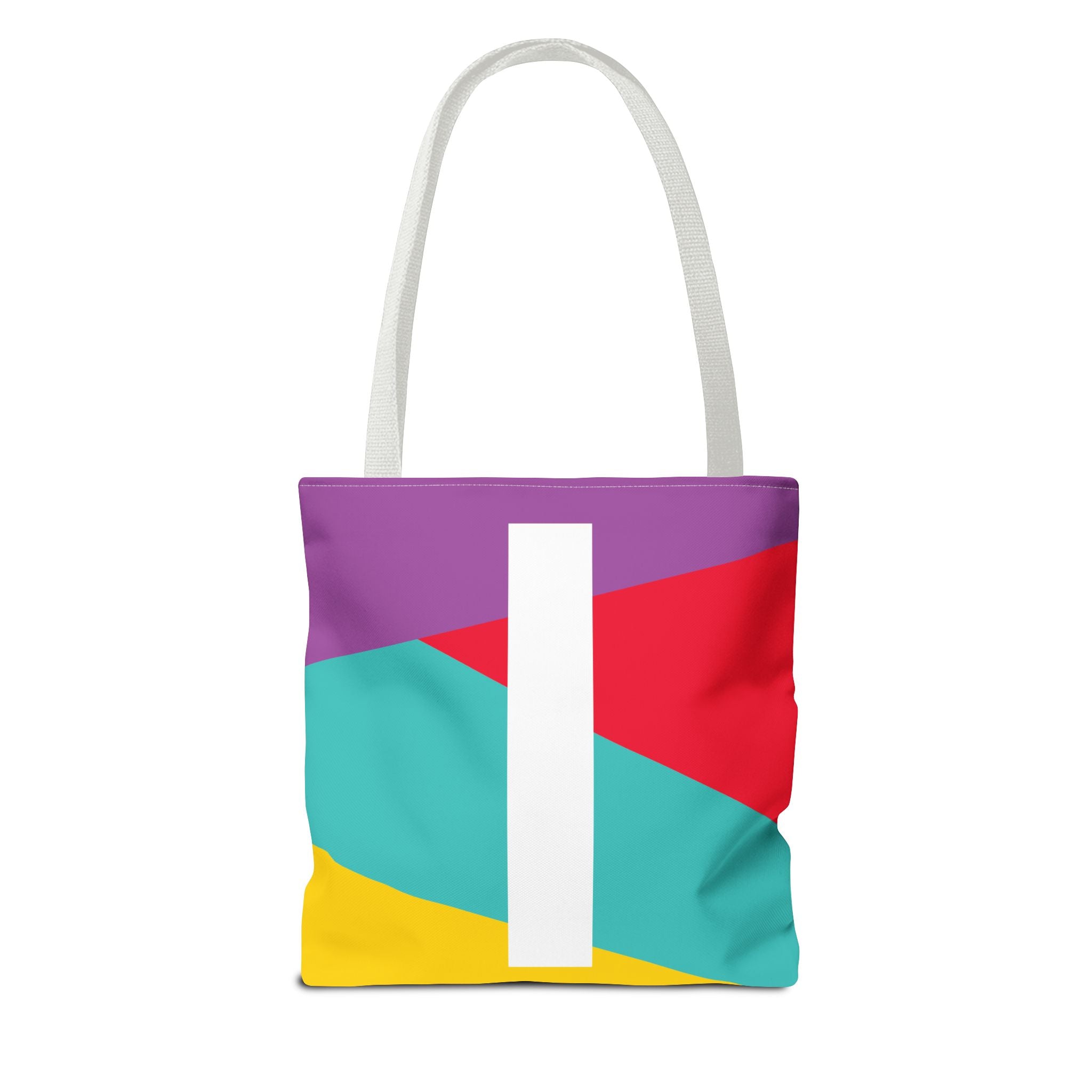 Monogram 'I' Colorblock Tote Bag — Personalized Initial I Shoulder Tote