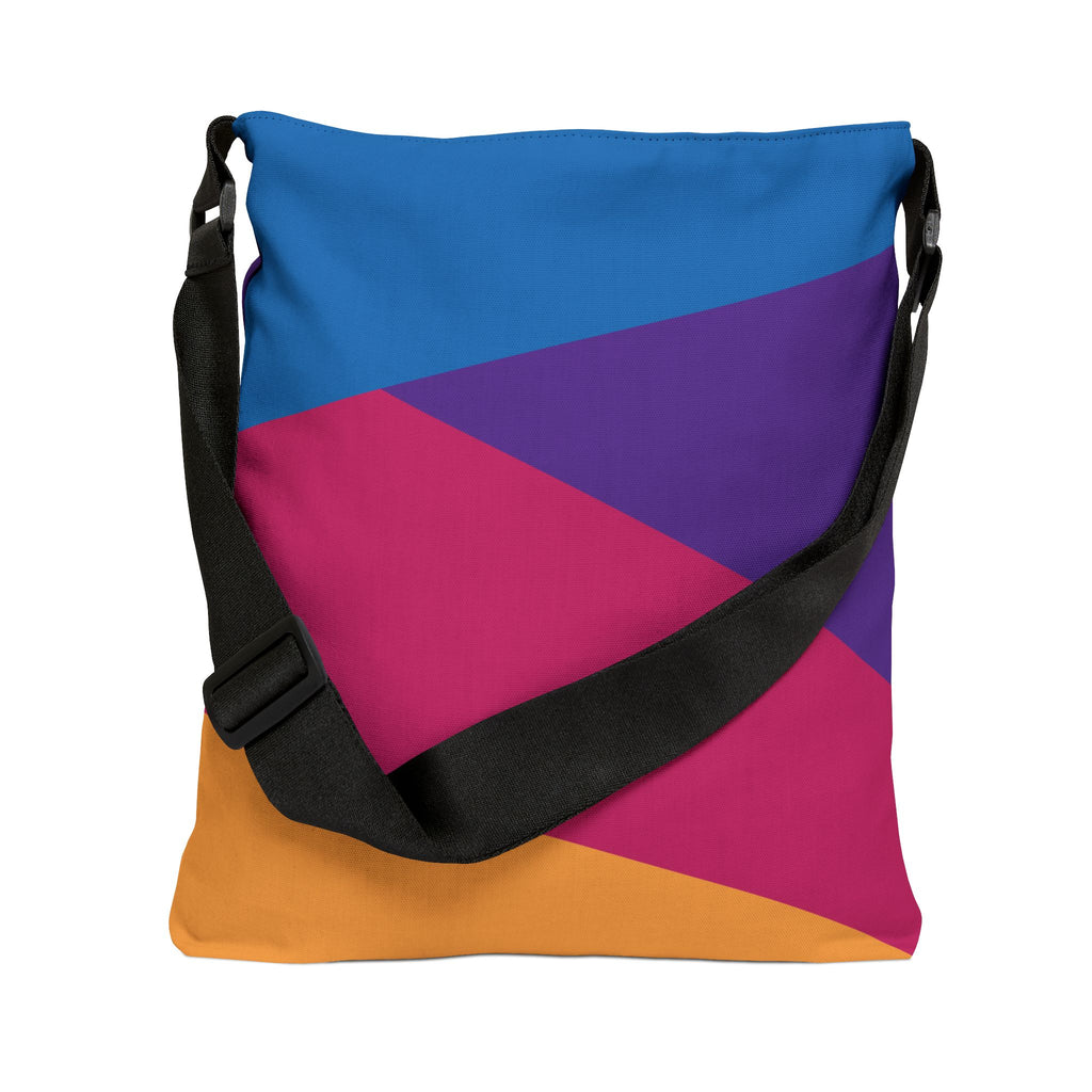 Colorblock Geometric Tote Bag — Adjustable Strap, Bright Abstract Pattern