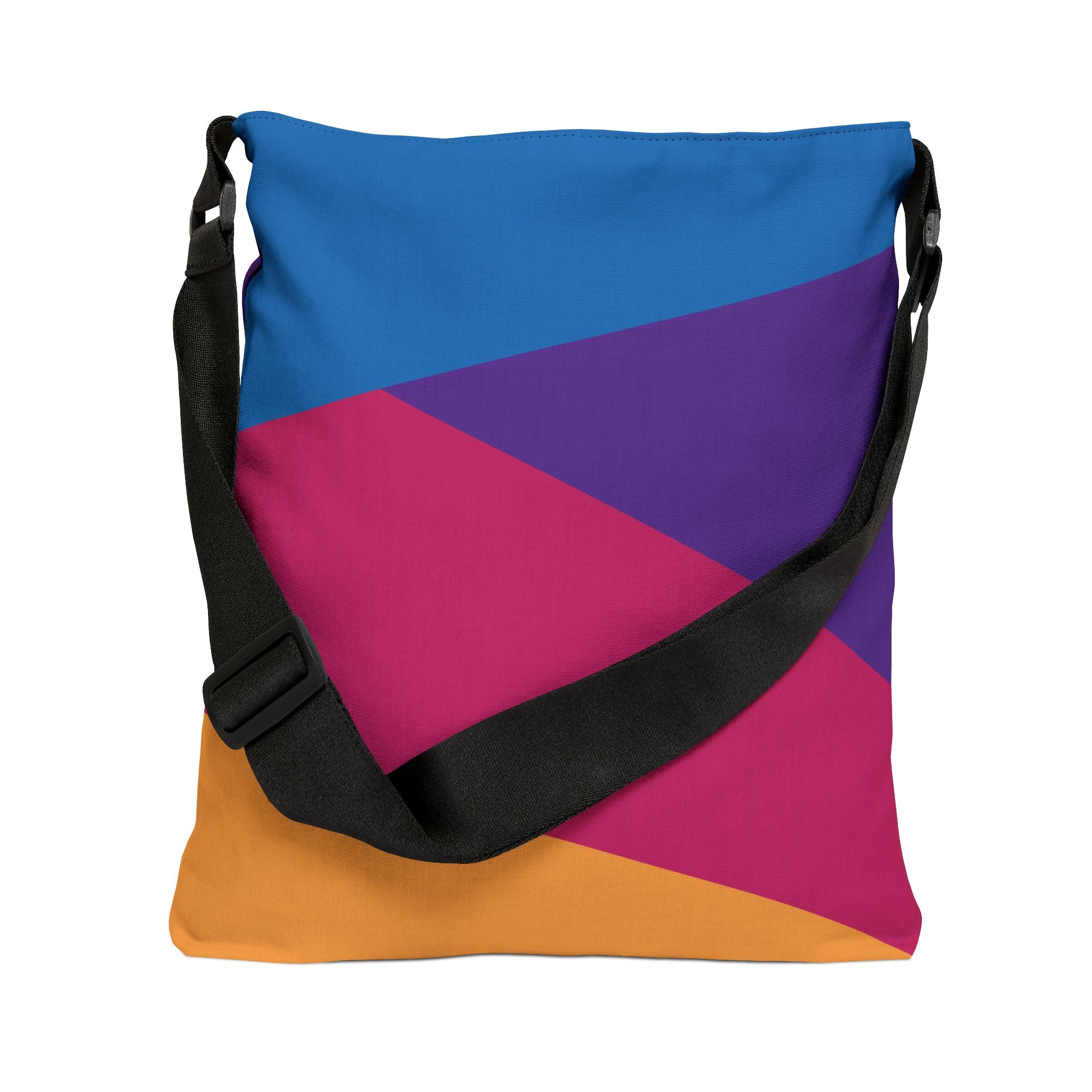 Colorblock Geometric Tote Bag — Adjustable Strap, Bright Abstract Pattern
