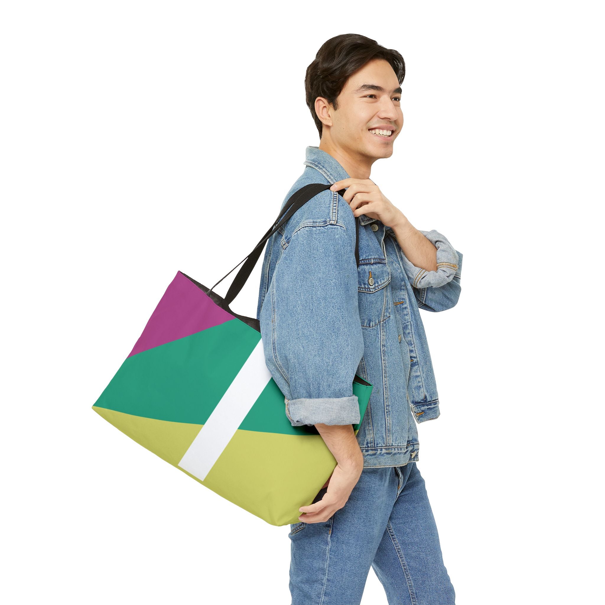 Personalized 'I' Colorblock Tote Bag — Monogram Weekender Tote