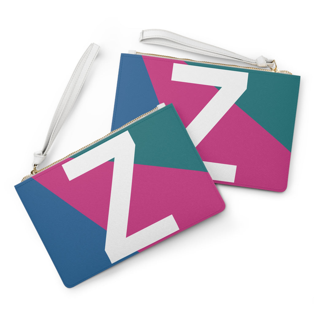 Monogram 'Z' Colorblock Clutch Bag — Bold Geometric Wristlet for Everyday & Gifts
