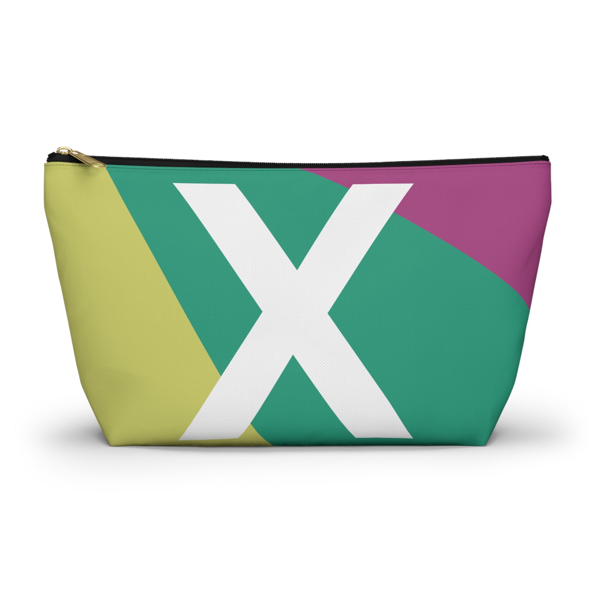 Initials Colorblock Accessory Pouch — Monogram X T-Bottom Cosmetic Bag