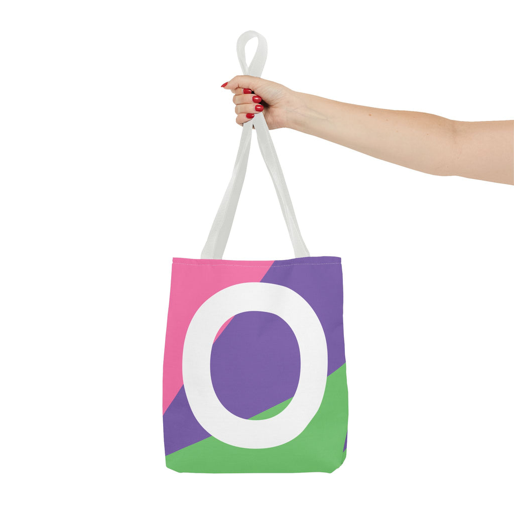 Monogram 'O' Colorblock Tote Bag — Personalized Initial O Shoulder Tote