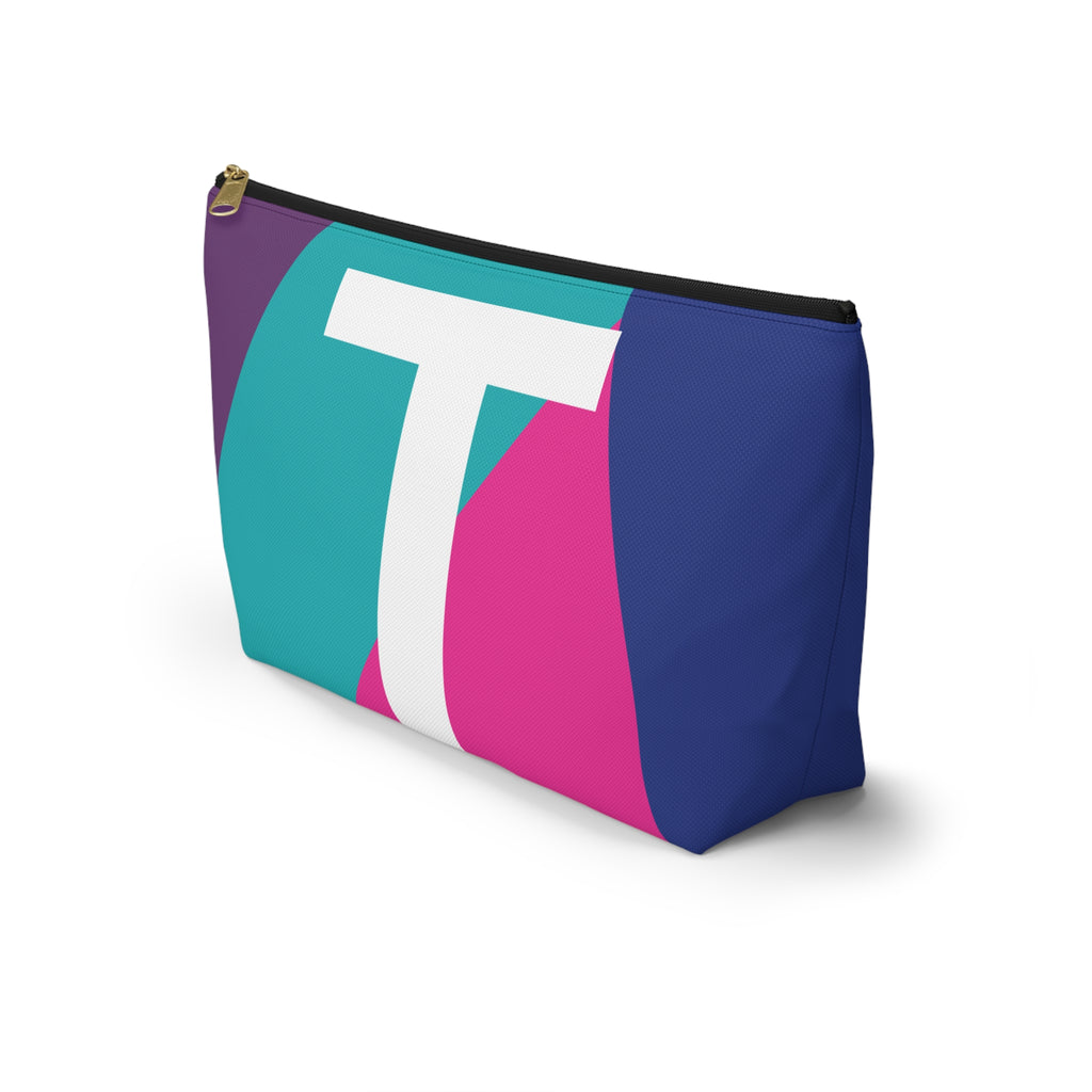 Colorblock Accessory Pouch — Monogram T T-Bottom Cosmetic Bag