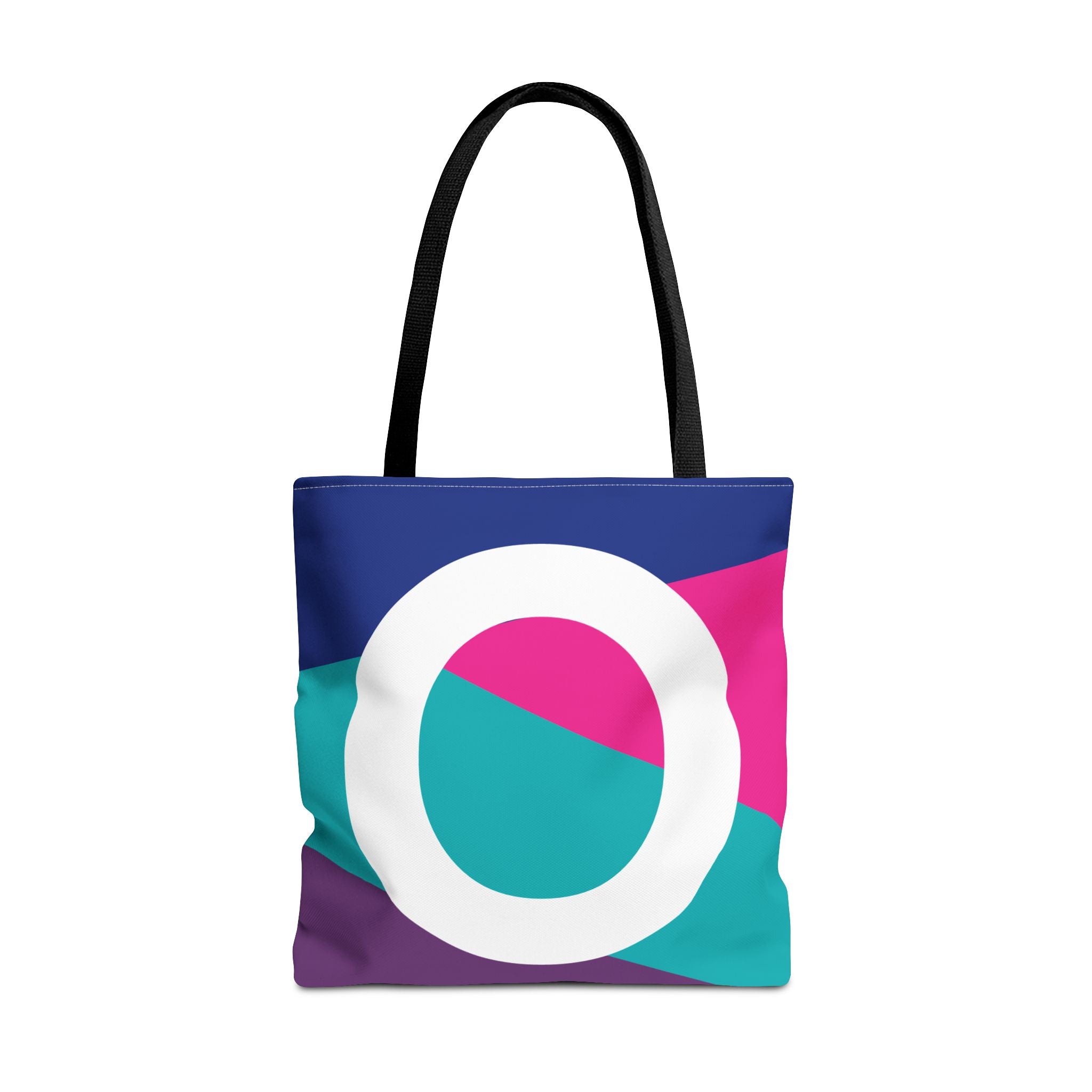 Monogram 'O' Colorblock Tote Bag — Personalized Initial O Shoulder Tote