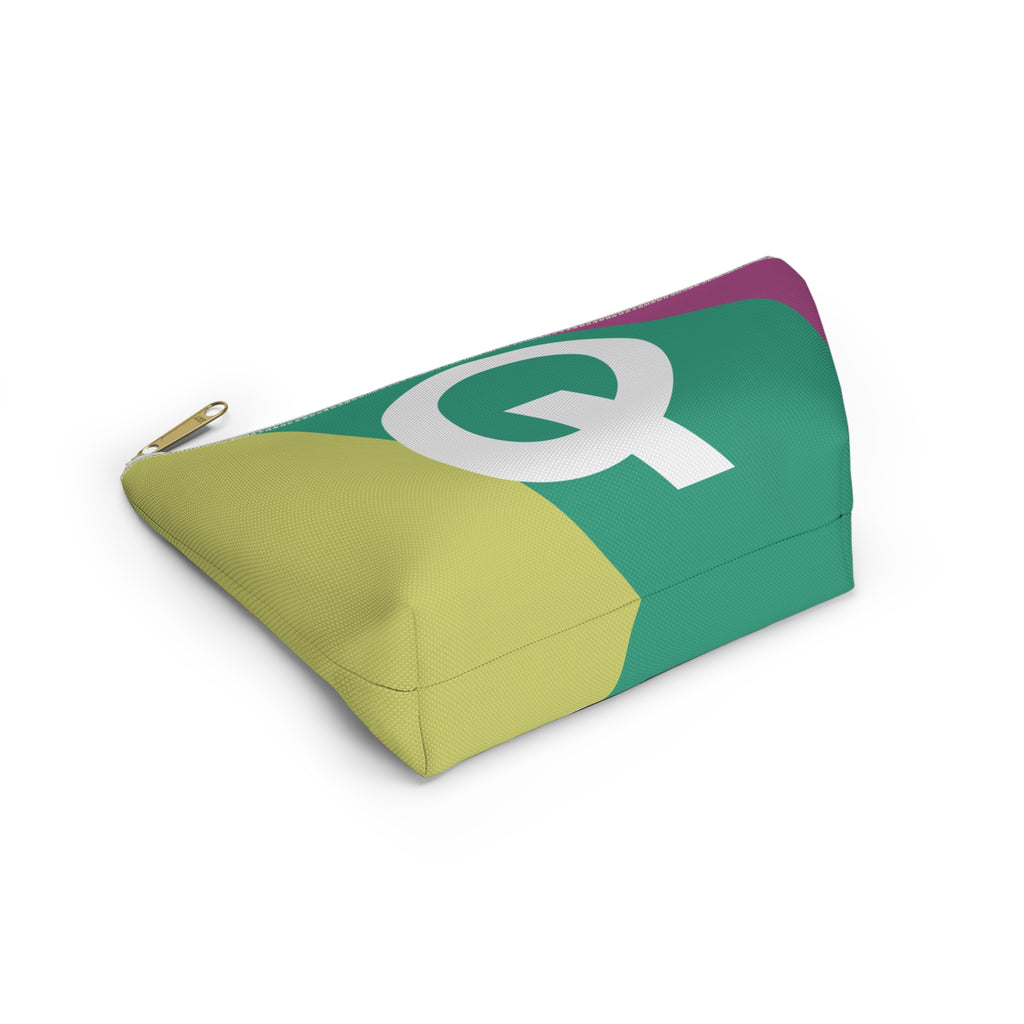 Initials Colorblock Accessory Pouch — Monogram Q T-Bottom Cosmetic Bag