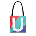Monogram 'U' Colorblock Tote Bag — Personalized Initial U Shoulder Tote