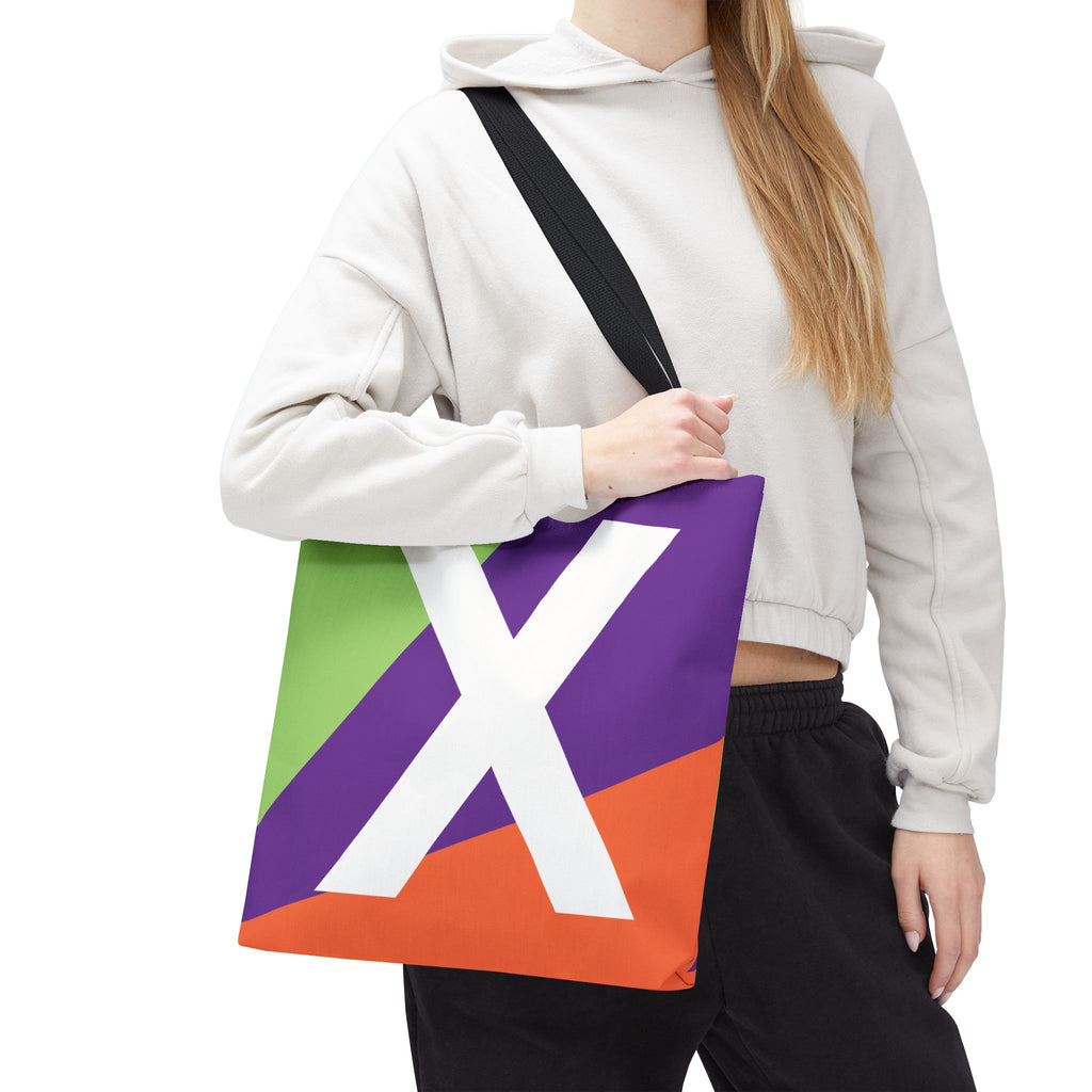 Monogram 'X' Colorblock Tote Bag — Personalized Initial X Shoulder Tote