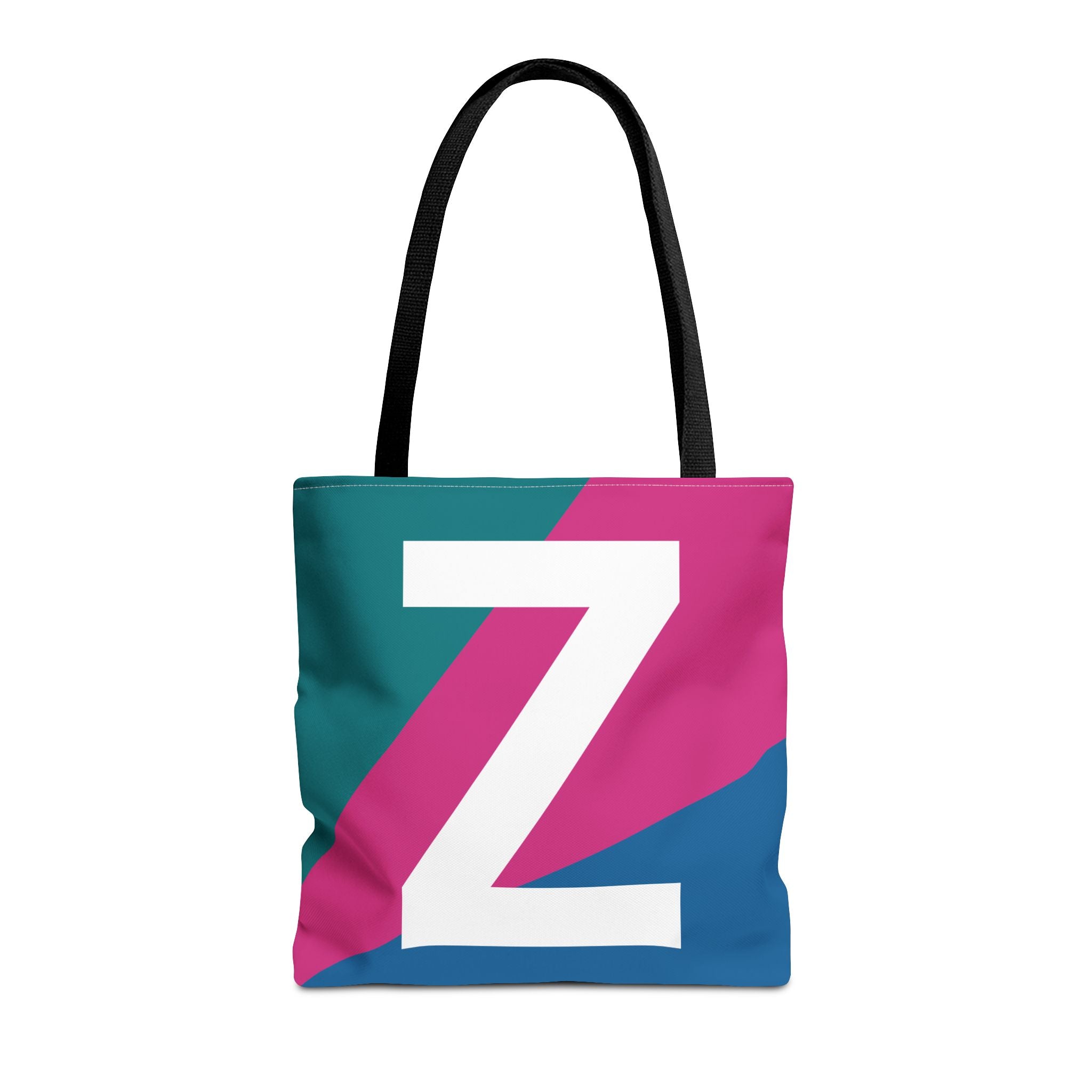 Monogram 'Z' Colorblock Tote Bag — Personalized Initial Z Shoulder Tote