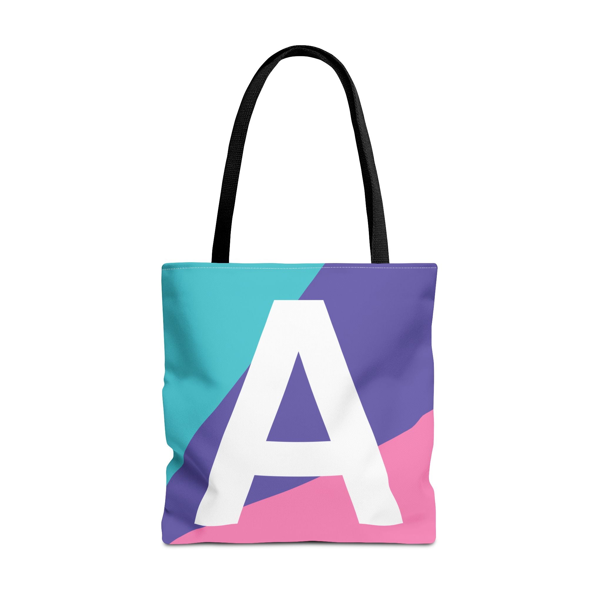 Monogram 'A' Colorblock Tote Bag — Personalized Initial A Shoulder Tote