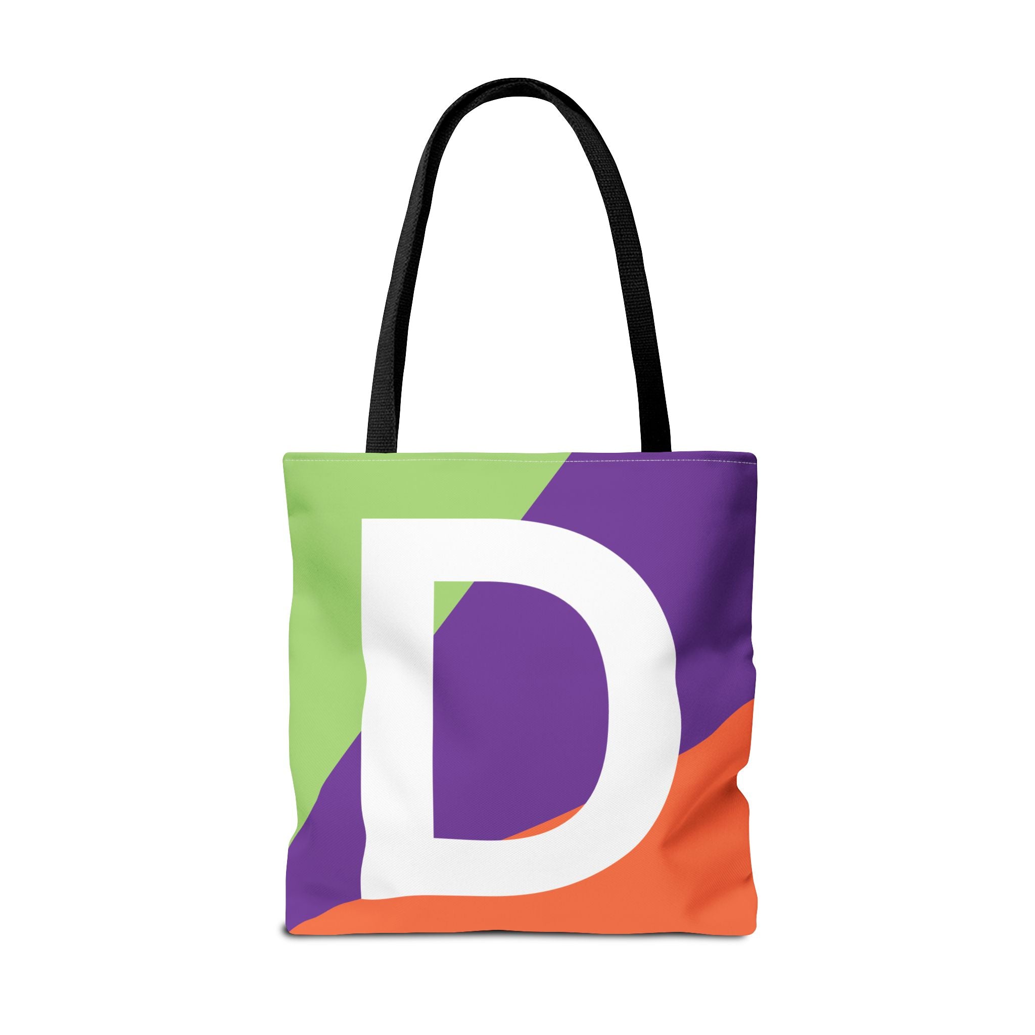 Monogram 'D' Colorblock Tote Bag — Personalized Initial D Shoulder Tote