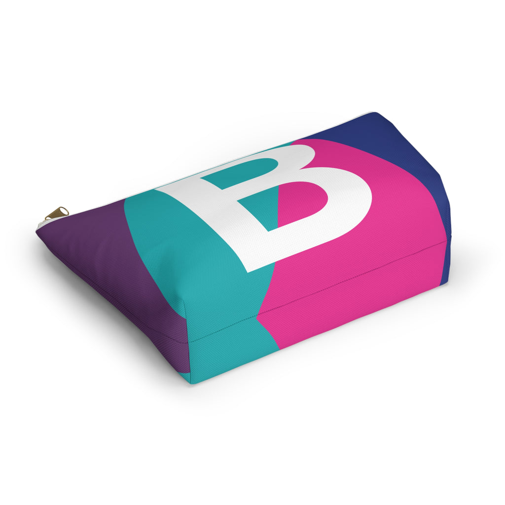Initials Colorblock Accessory Pouch — Monogram B T-Bottom Cosmetic Bag