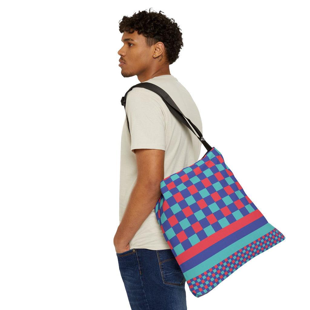 Colorblock Geometric Tote Bag