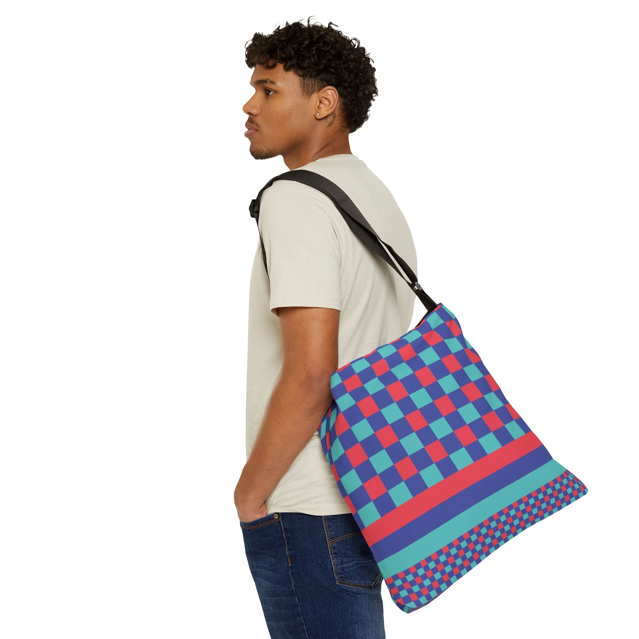 Colorblock Geometric Tote Bag
