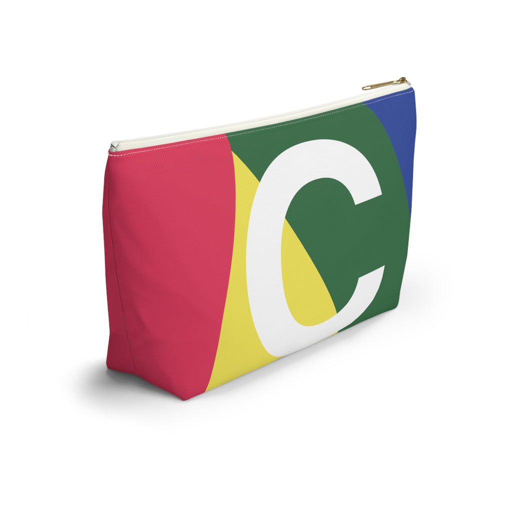 Initials Colorblock Accessory Pouch — Monogram C T-Bottom Cosmetic Bag
