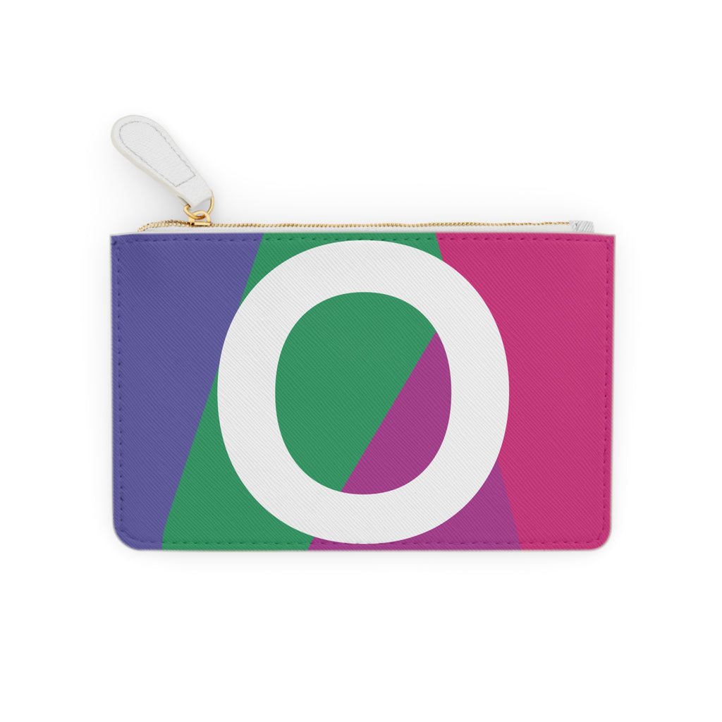 Initial O Mini Clutch — Colorblock Monogram Wristlet Wallet