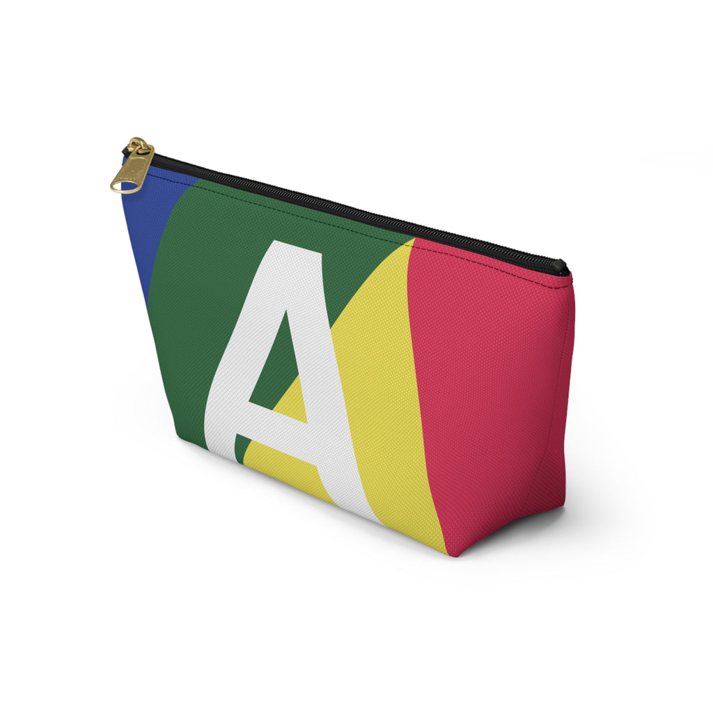 Initials Colorblock Accessory Pouch — Monogram A T-Bottom Cosmetic Bag