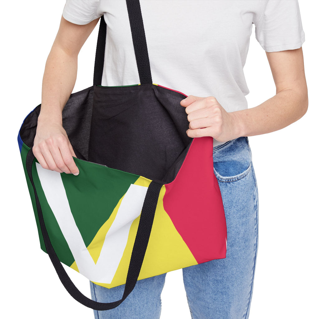 Personalized 'V' Colorblock Tote Bag — Monogram Weekender Tote