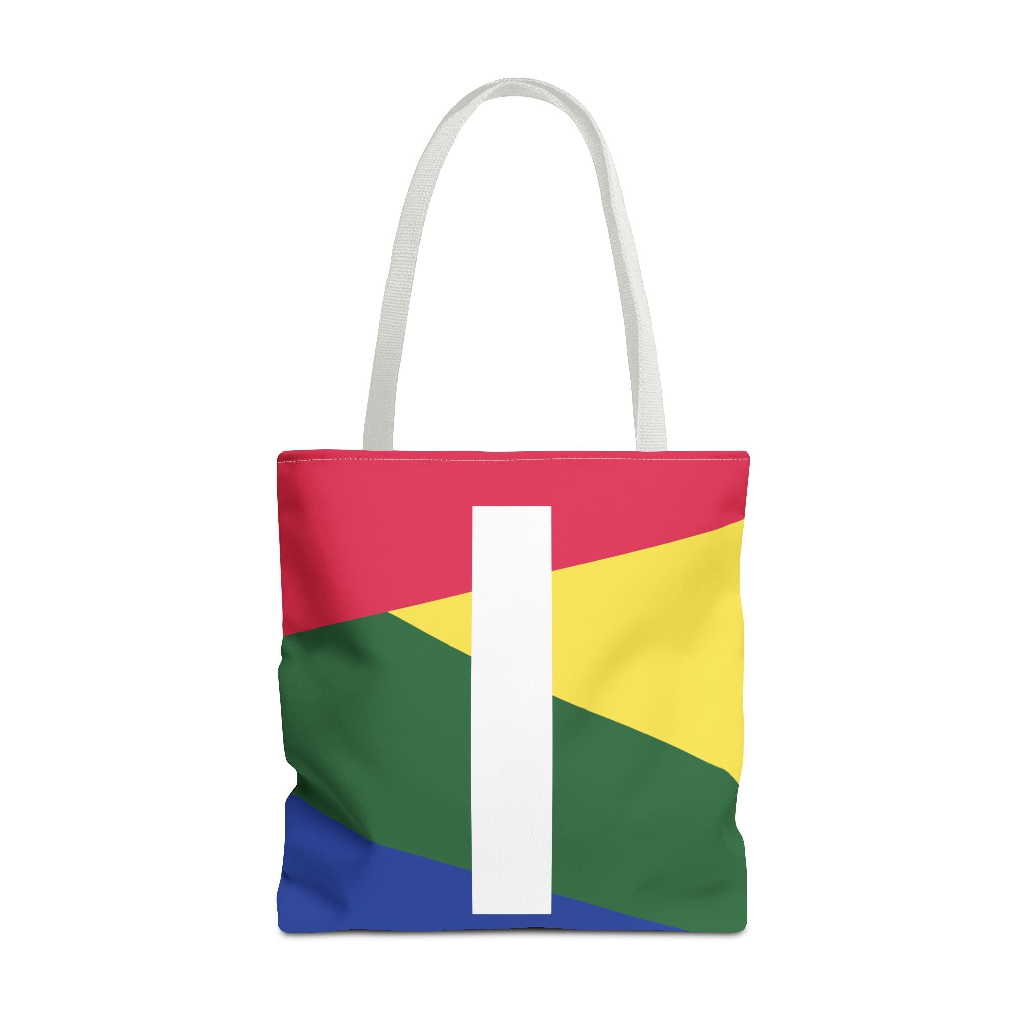 Monogram 'I' Colorblock Tote Bag — Personalized Initial I Shoulder Tote