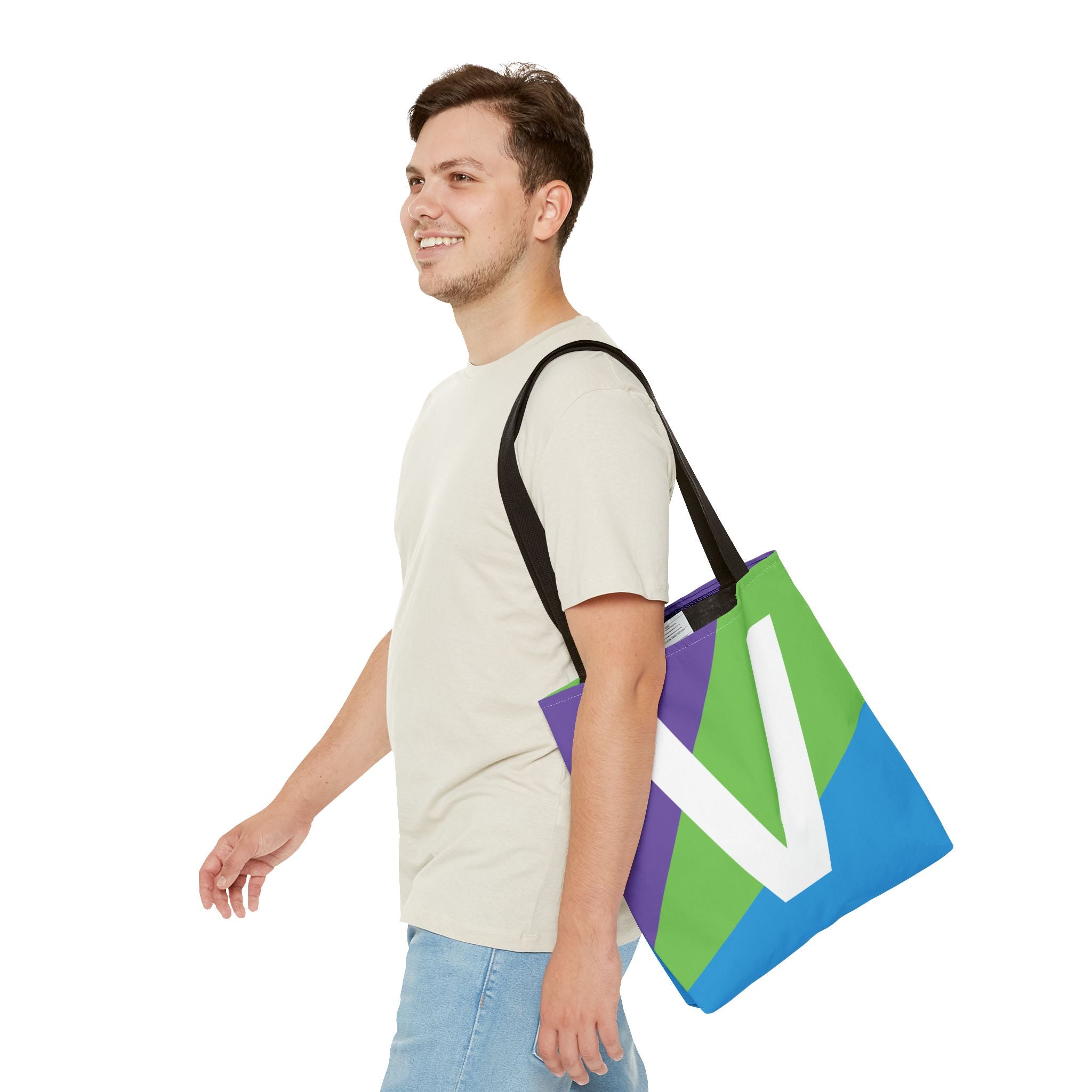 Monogram 'V' Colorblock Tote Bag — Personalized Initial V Shoulder Tote