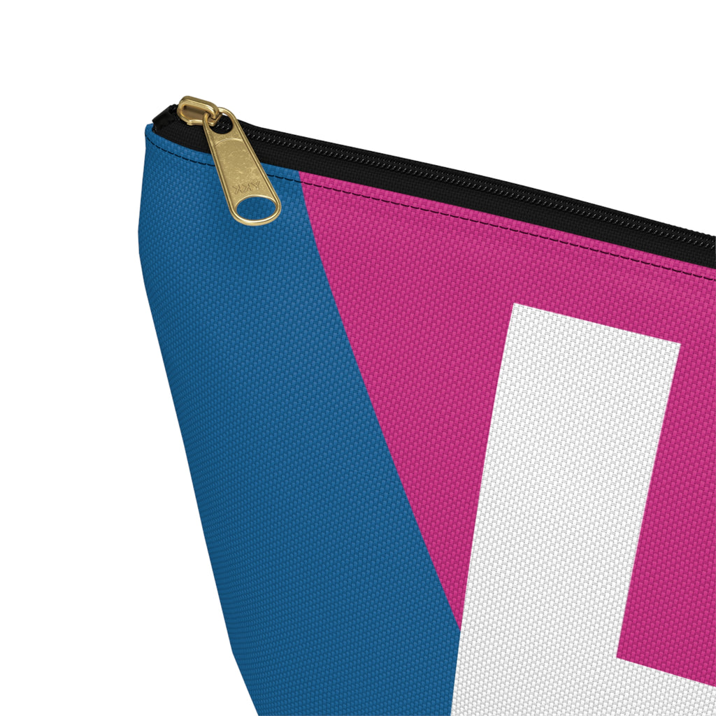 Initials Colorblock Accessory Pouch — Monogram H T-Bottom Cosmetic Bag