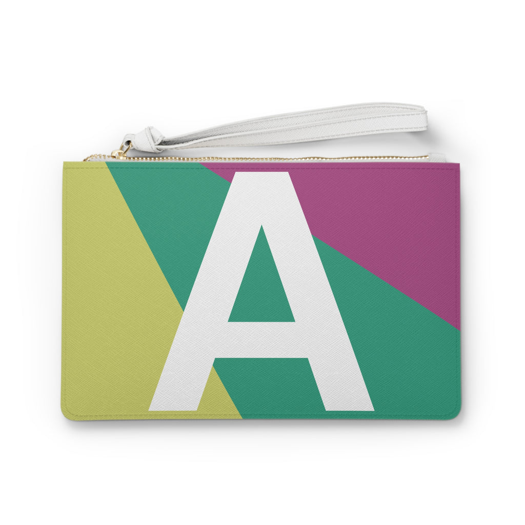Monogram 'A' Colorblock Clutch Bag — Bold Geometric Wristlet for Everyday & Gifts