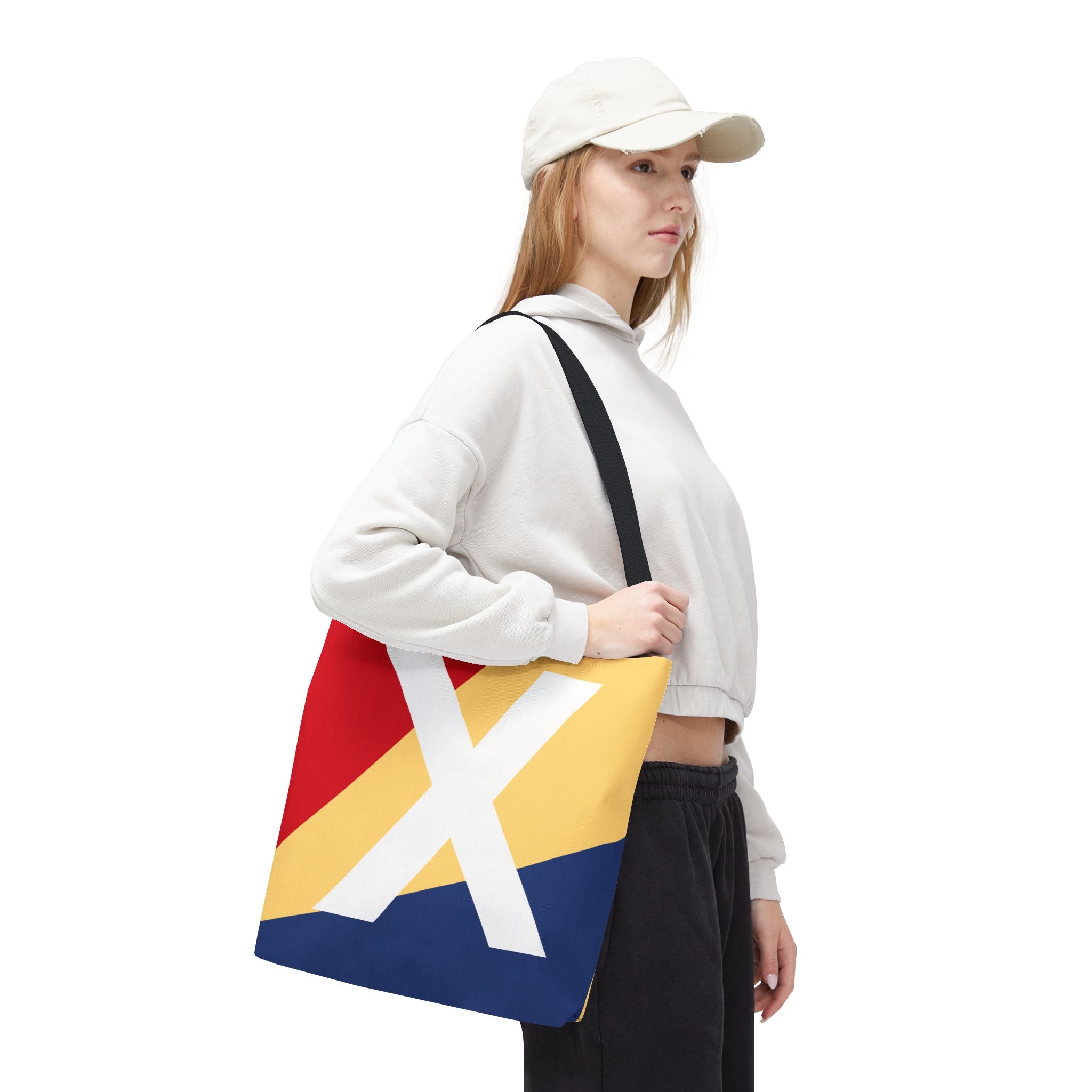 Monogram 'X' Colorblock Tote Bag — Personalized Initial X Shoulder Tote