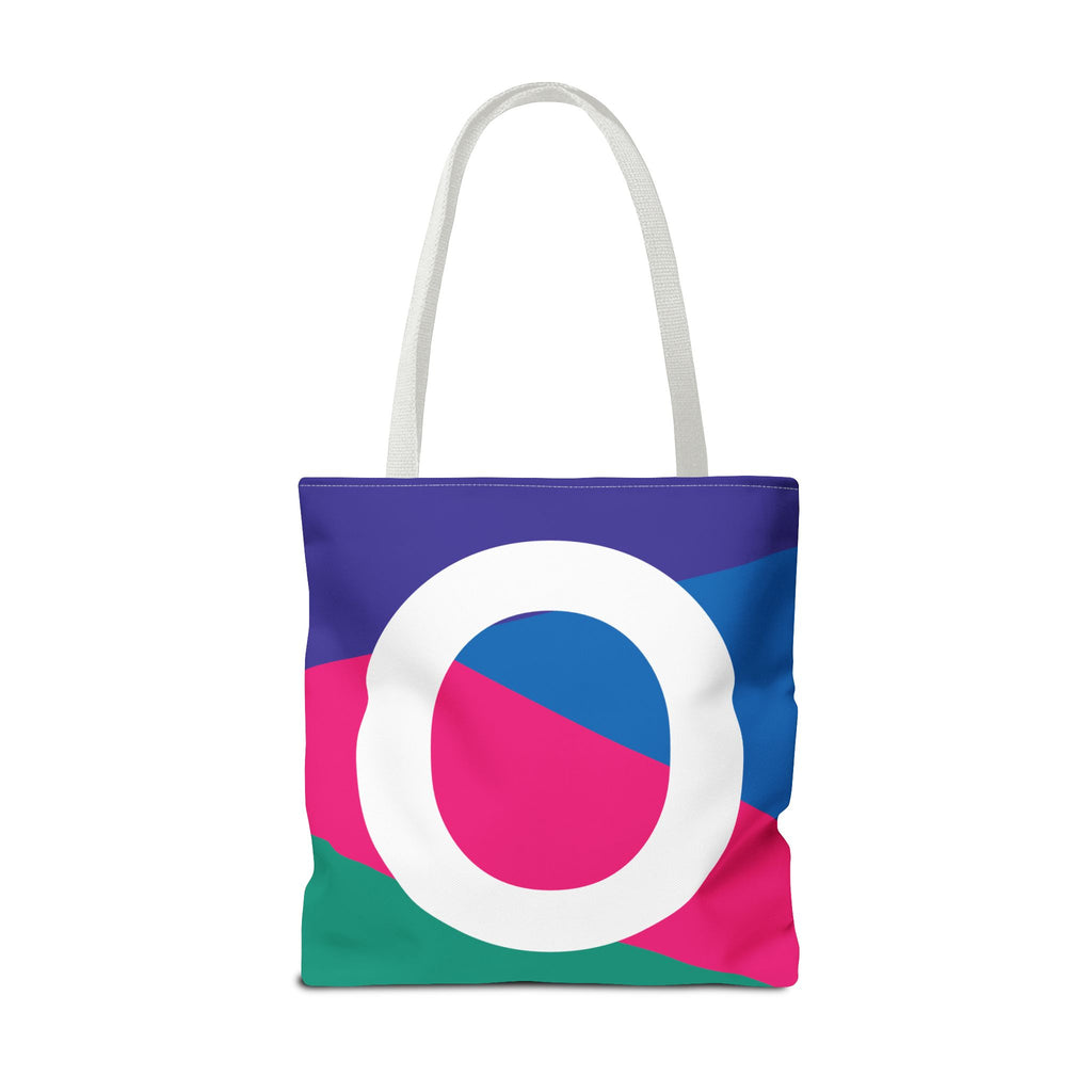 Monogram 'O' Colorblock Tote Bag — Personalized Initial O Shoulder Tote