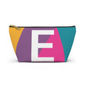 Initials Colorblock Accessory Pouch — Monogram E T-Bottom Cosmetic Bag