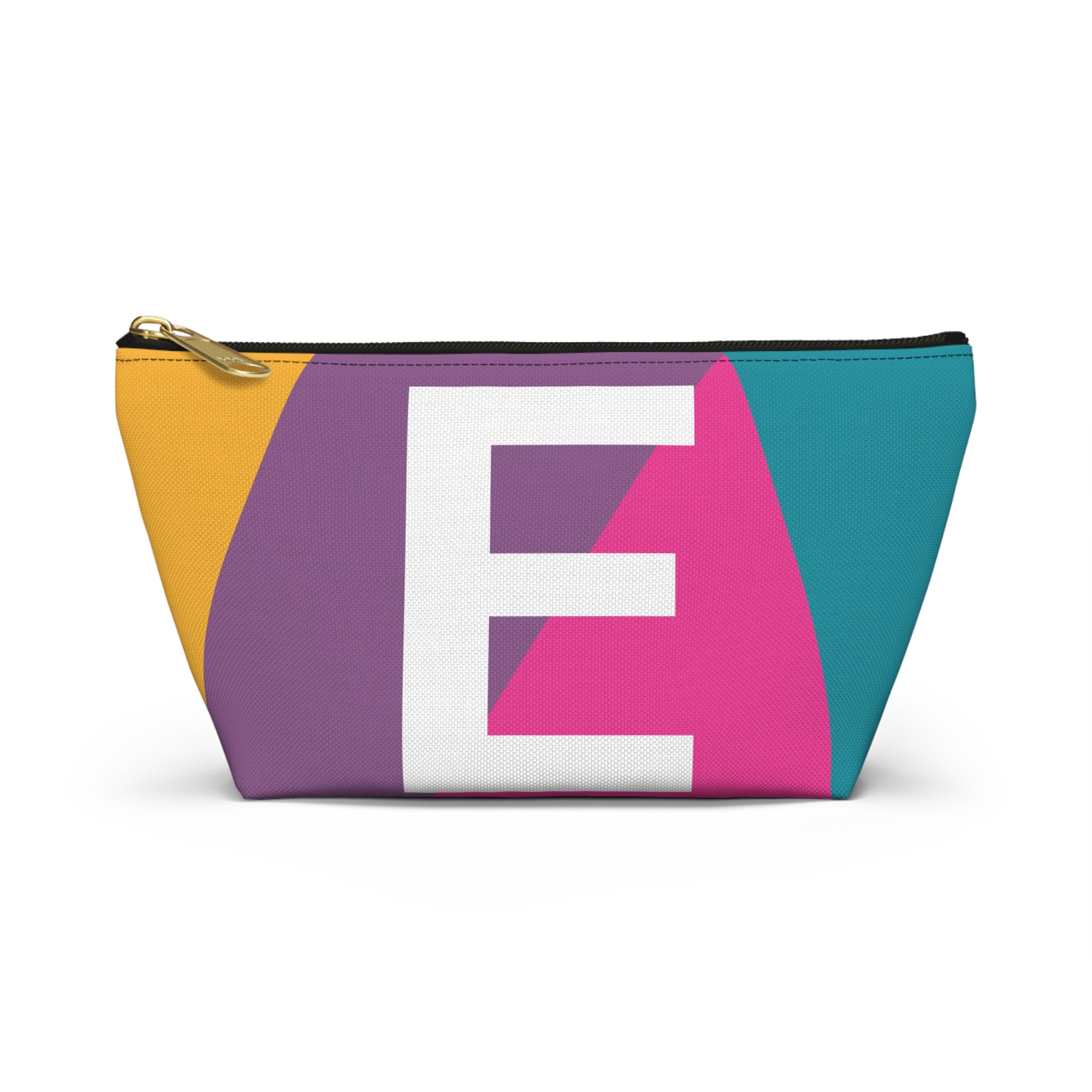 Initials Colorblock Accessory Pouch — Monogram E T-Bottom Cosmetic Bag
