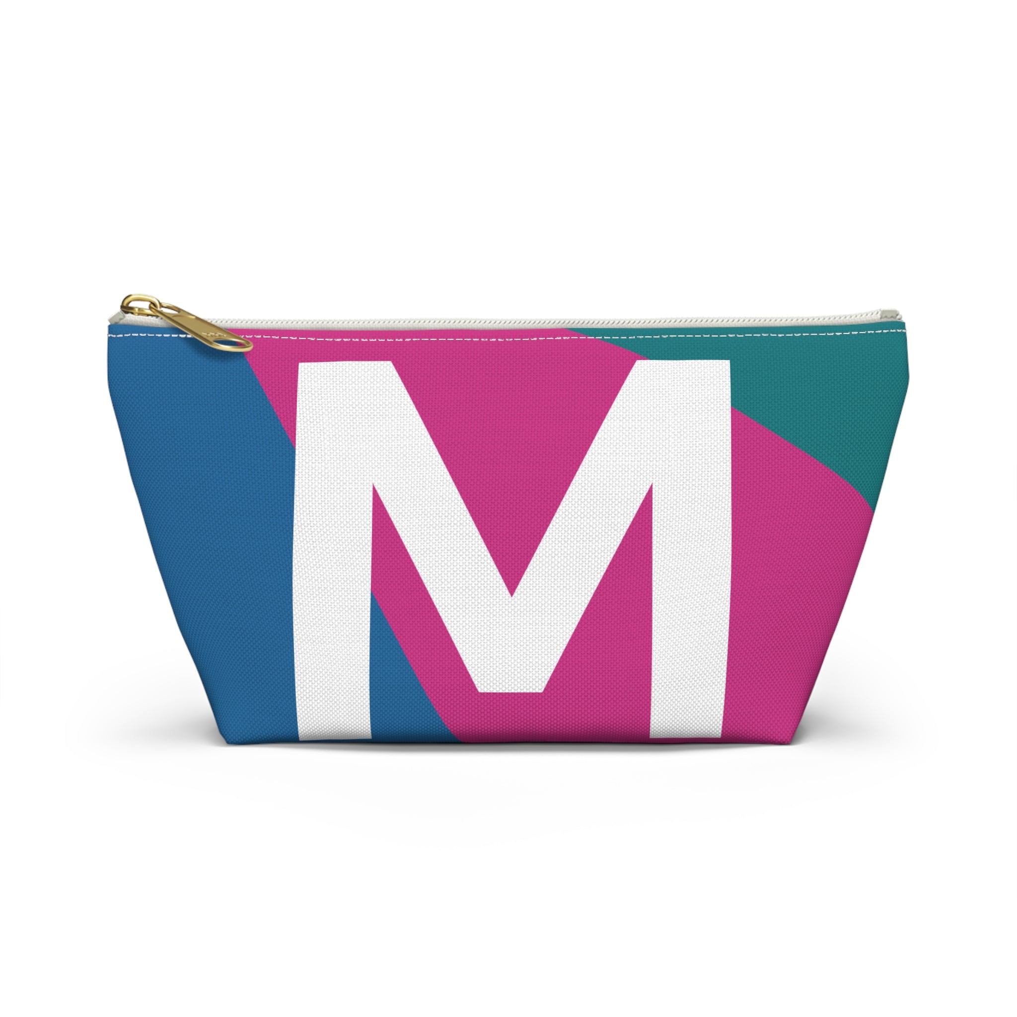 Initials Colorblock Accessory Pouch — Monogram M T-Bottom Cosmetic Bag