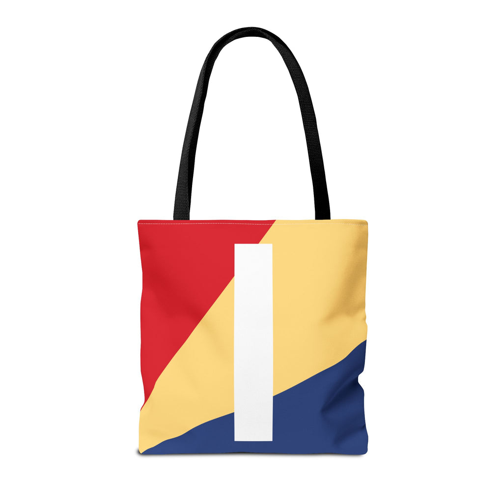 Monogram 'I' Colorblock Tote Bag — Personalized Initial I Shoulder Tote